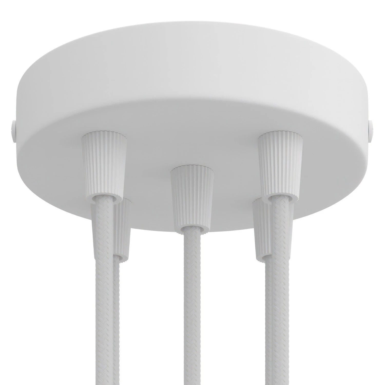 Classic 5-hole Round Metal Ceiling Canopy Kit - Matt White
