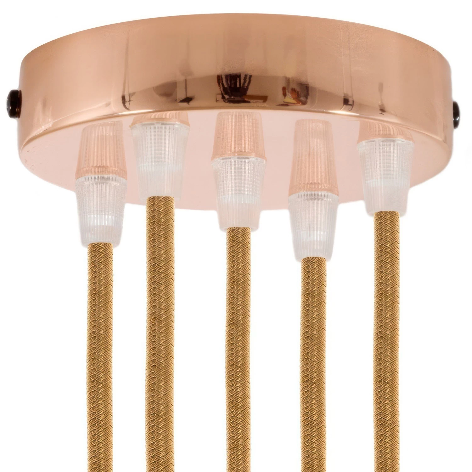 Classic 5-hole Round Metal Ceiling Canopy Kit - Copper