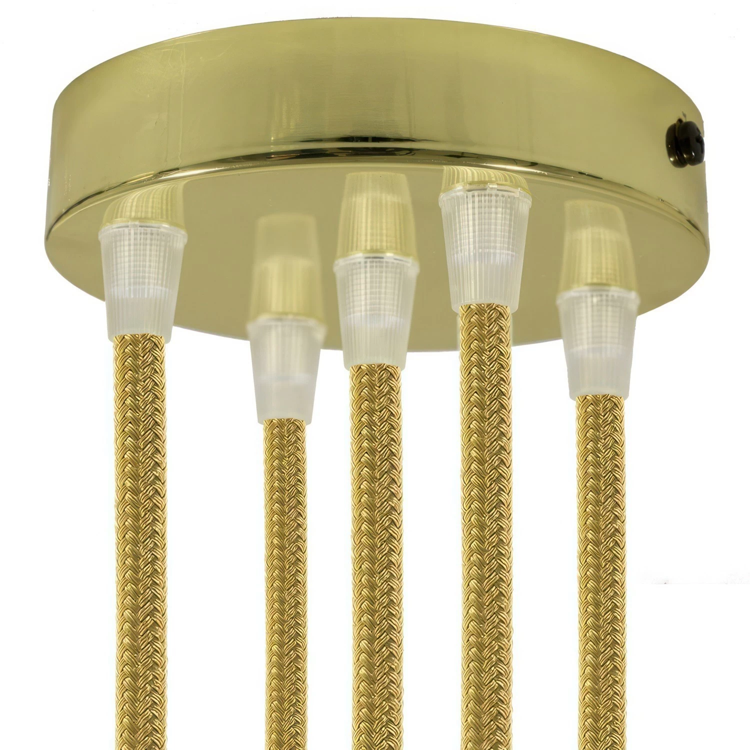 Classic 5-hole Round Metal Ceiling Canopy Kit - Brass