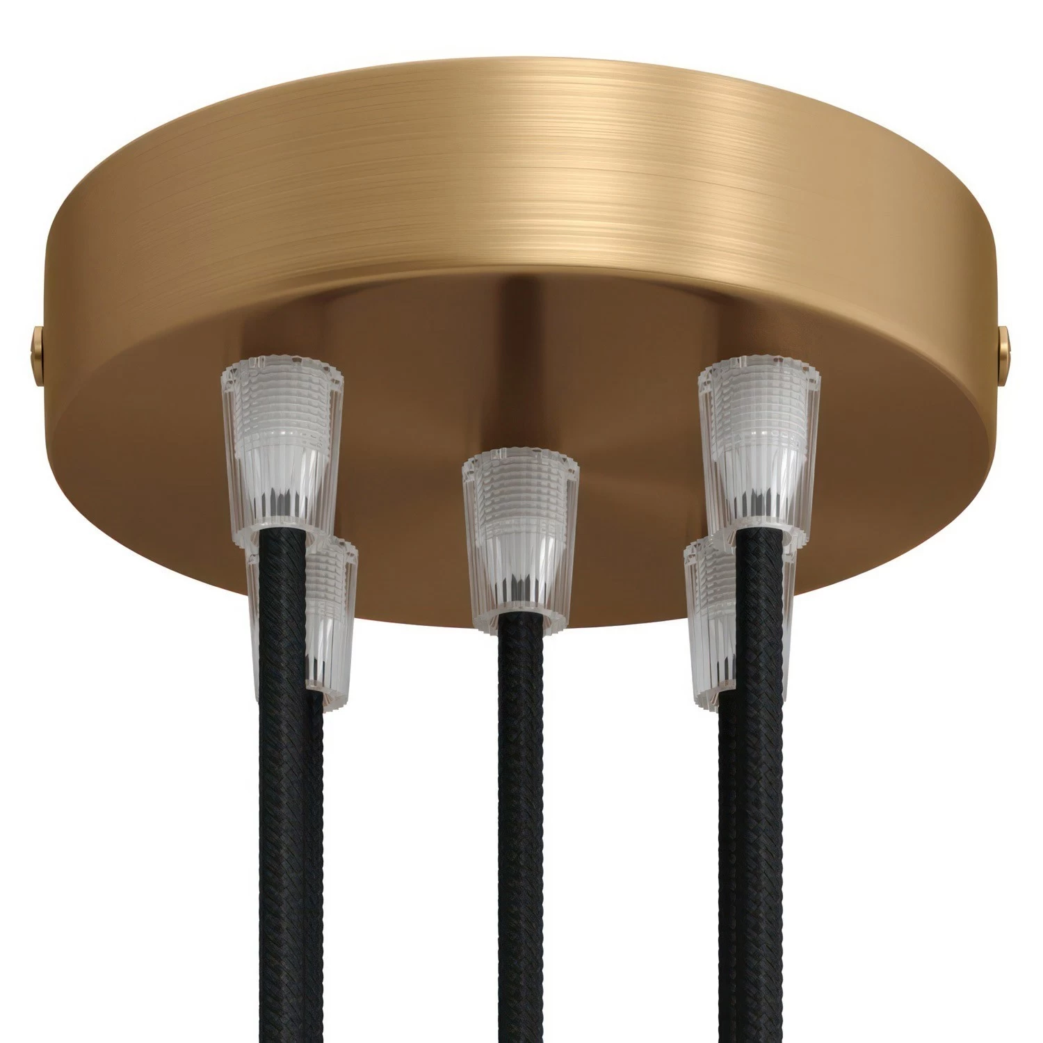 Classic 5-hole Round Metal Ceiling Canopy Kit - Brushed bronze