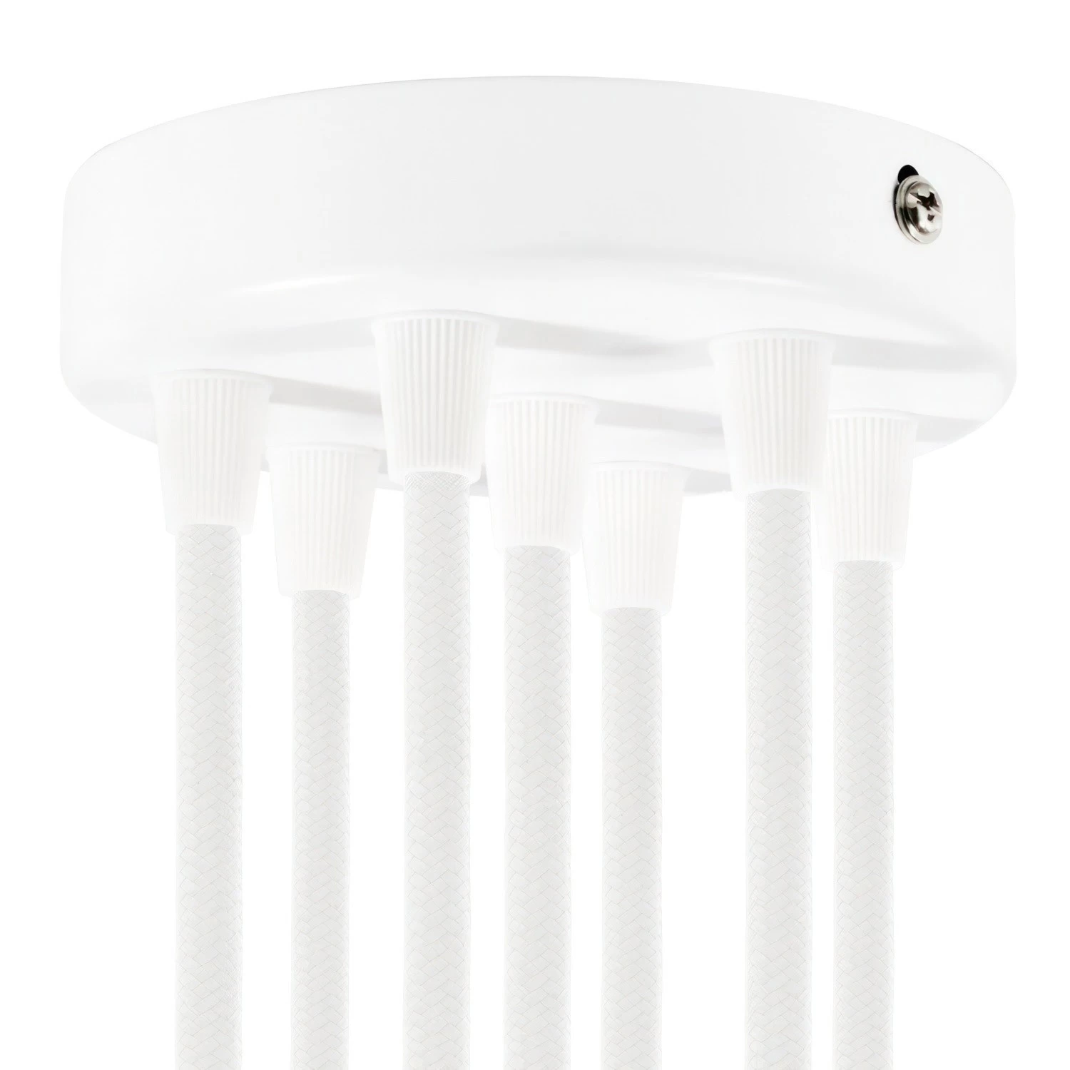 Classic 7-hole Round Metal Ceiling Canopy Kit - Glossy white