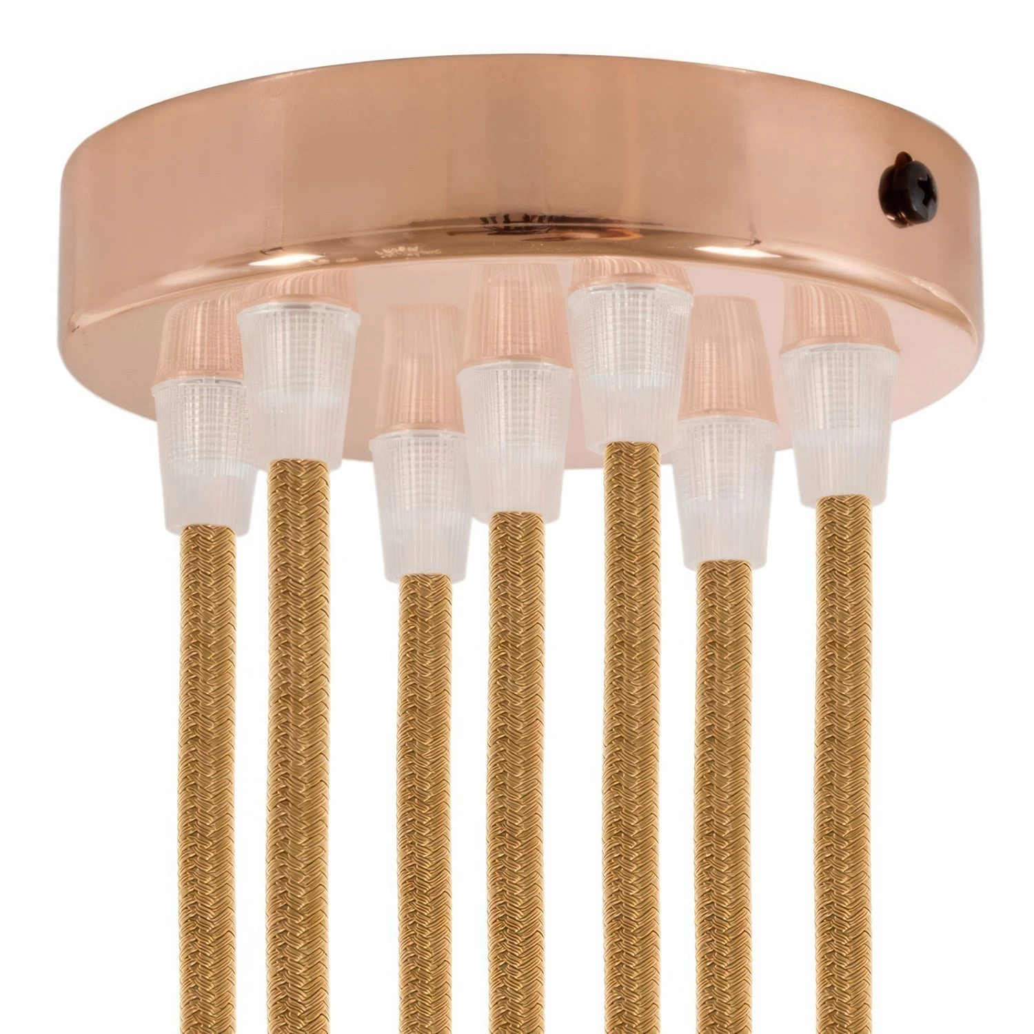 Classic 7-hole Round Metal Ceiling Canopy Kit - Copper