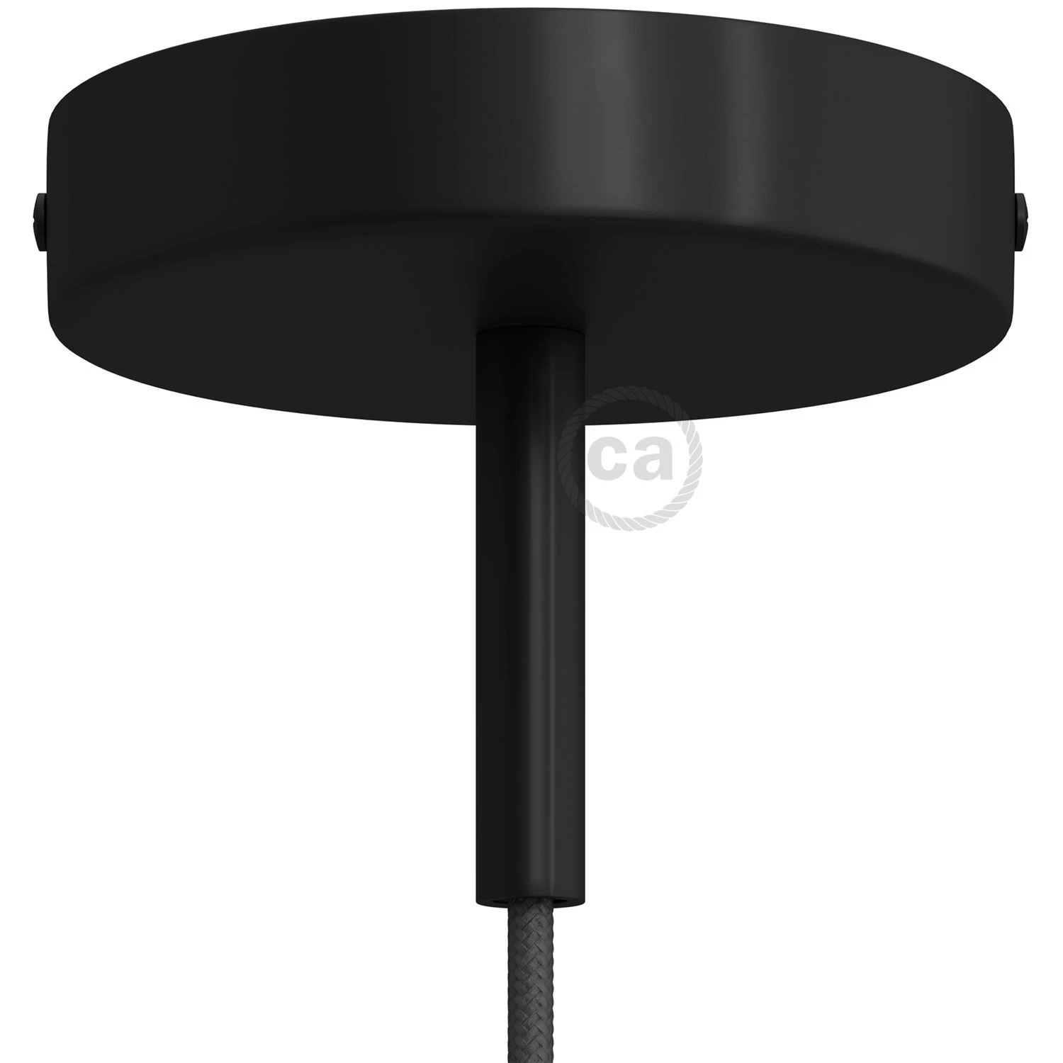 Classic Round Metal Ceiling Canopy Kit - With 2.75" Long Strain Relief - Black