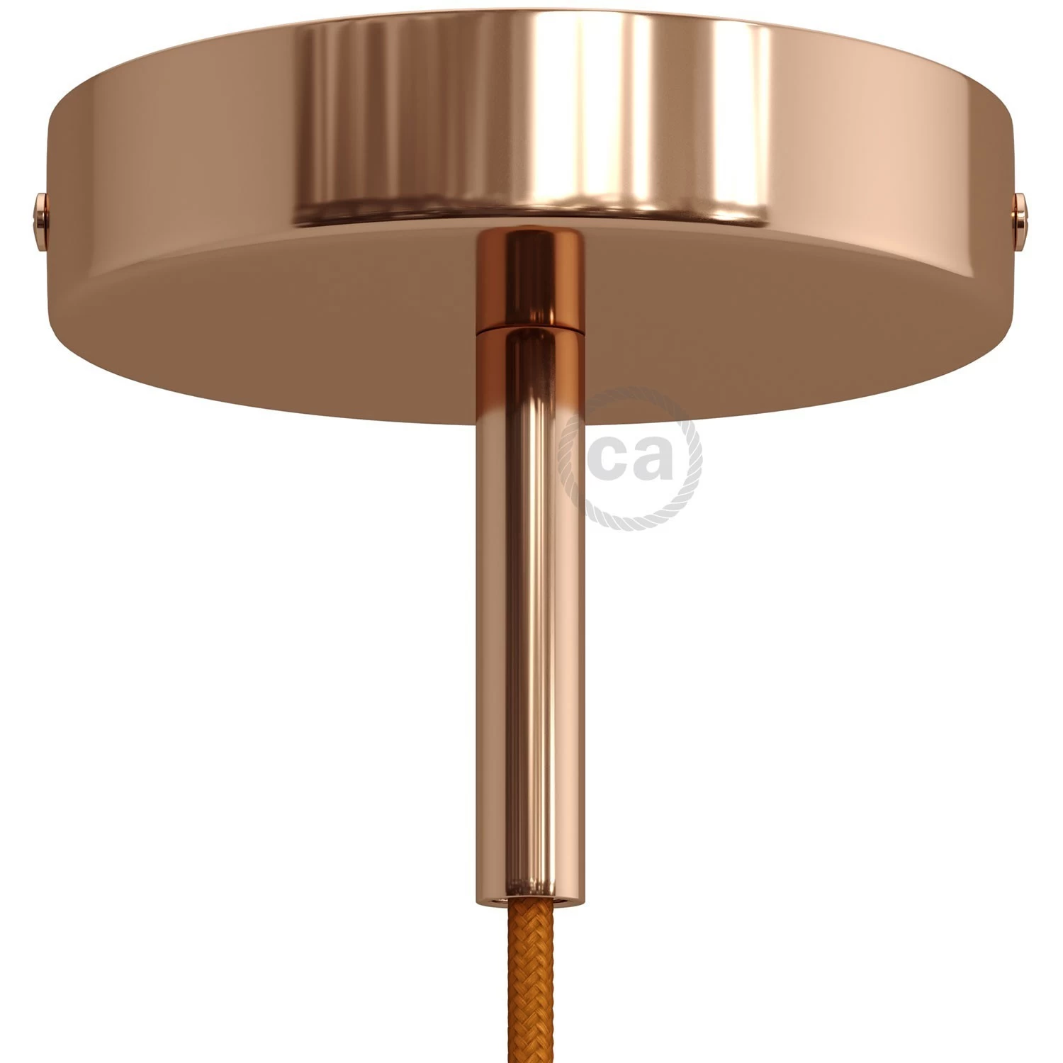 Classic Round Metal Ceiling Canopy Kit - With 2.75" Long Strain Relief - Copper