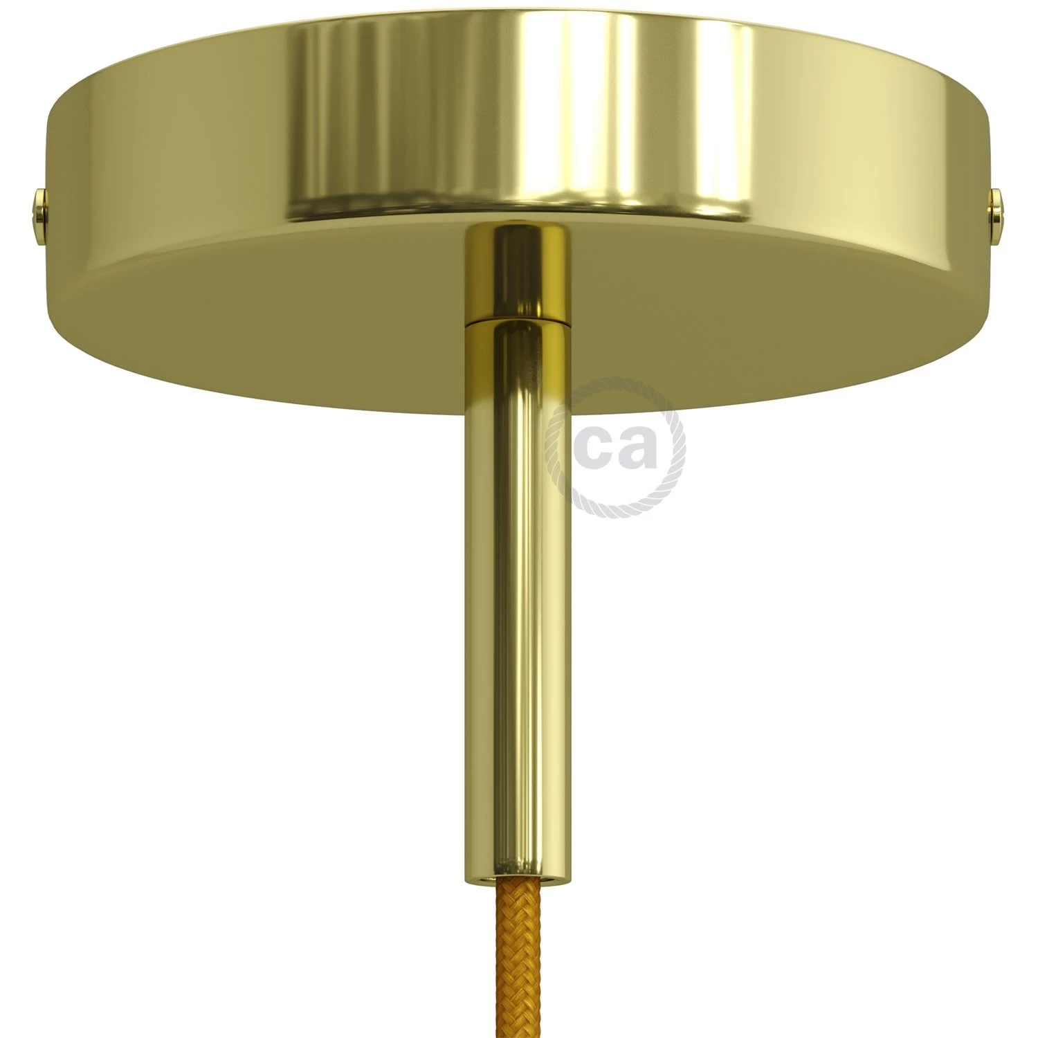 Classic Round Metal Ceiling Canopy Kit - With 2.75" Long Strain Relief - Brass