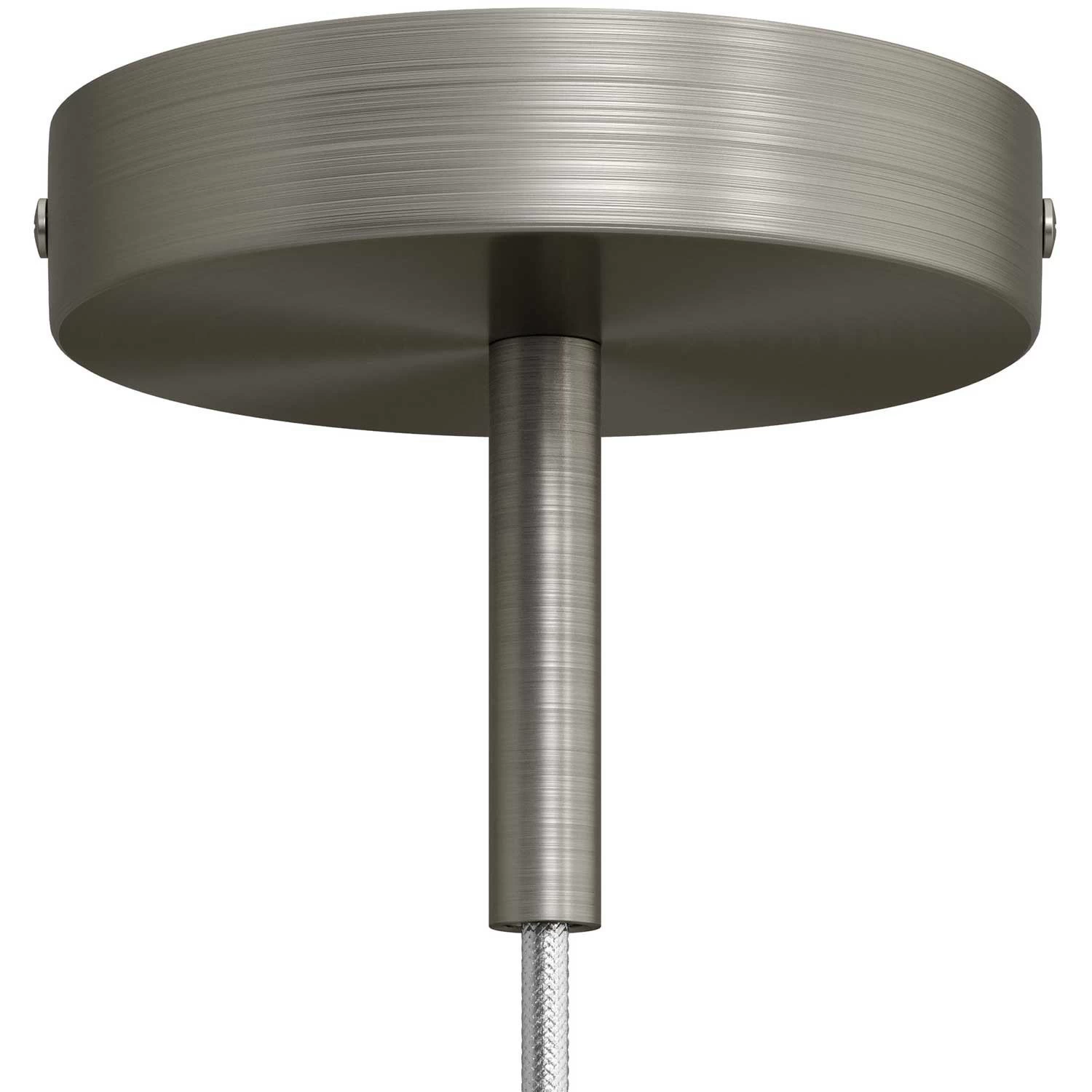 Classic Round Metal Ceiling Canopy Kit - With 2.75" Long Strain Relief - Brushed titanium