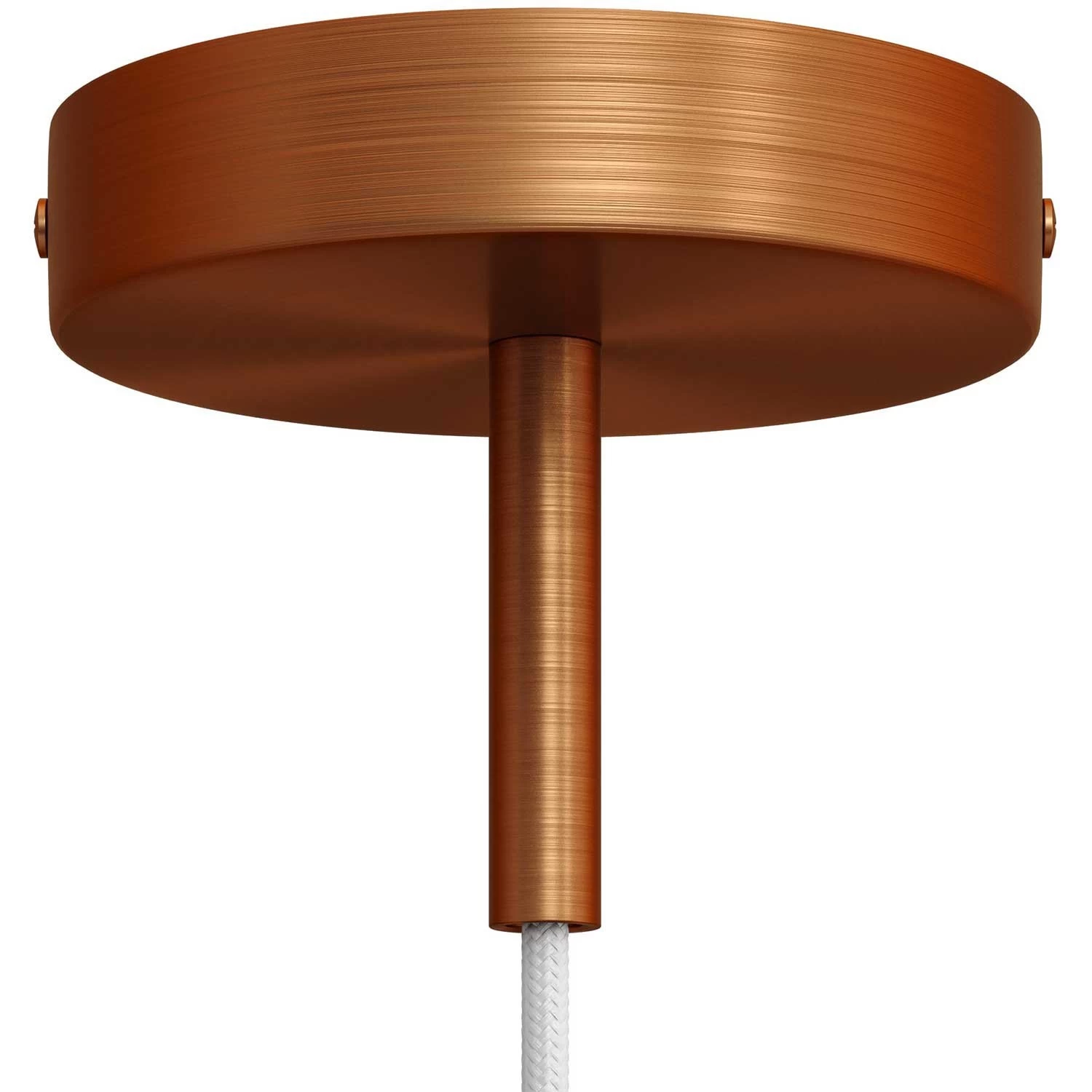 Classic Round Metal Ceiling Canopy Kit - With 2.75" Long Strain Relief - Brushed copper