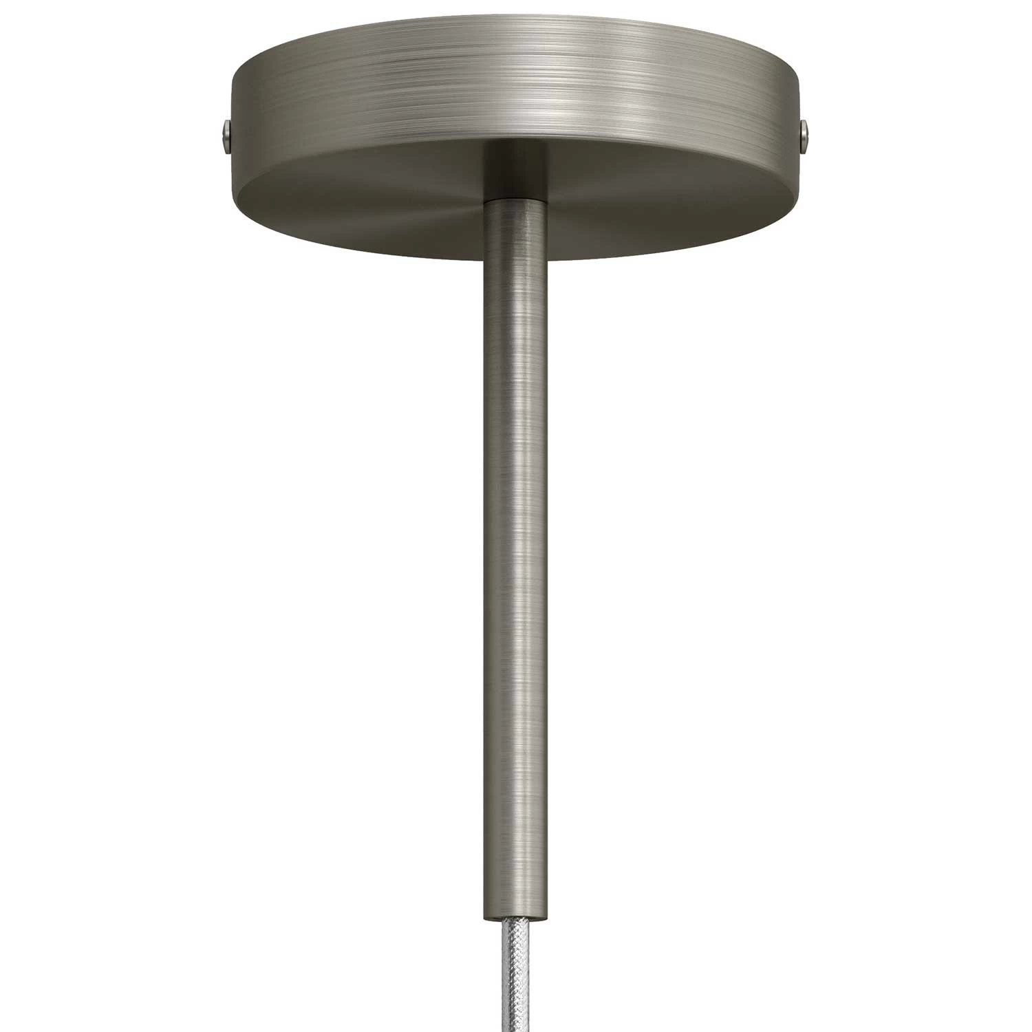 Classic Round Metal Ceiling Canopy Kit - With 5.9" Long Strain Relief - Brushed titanium