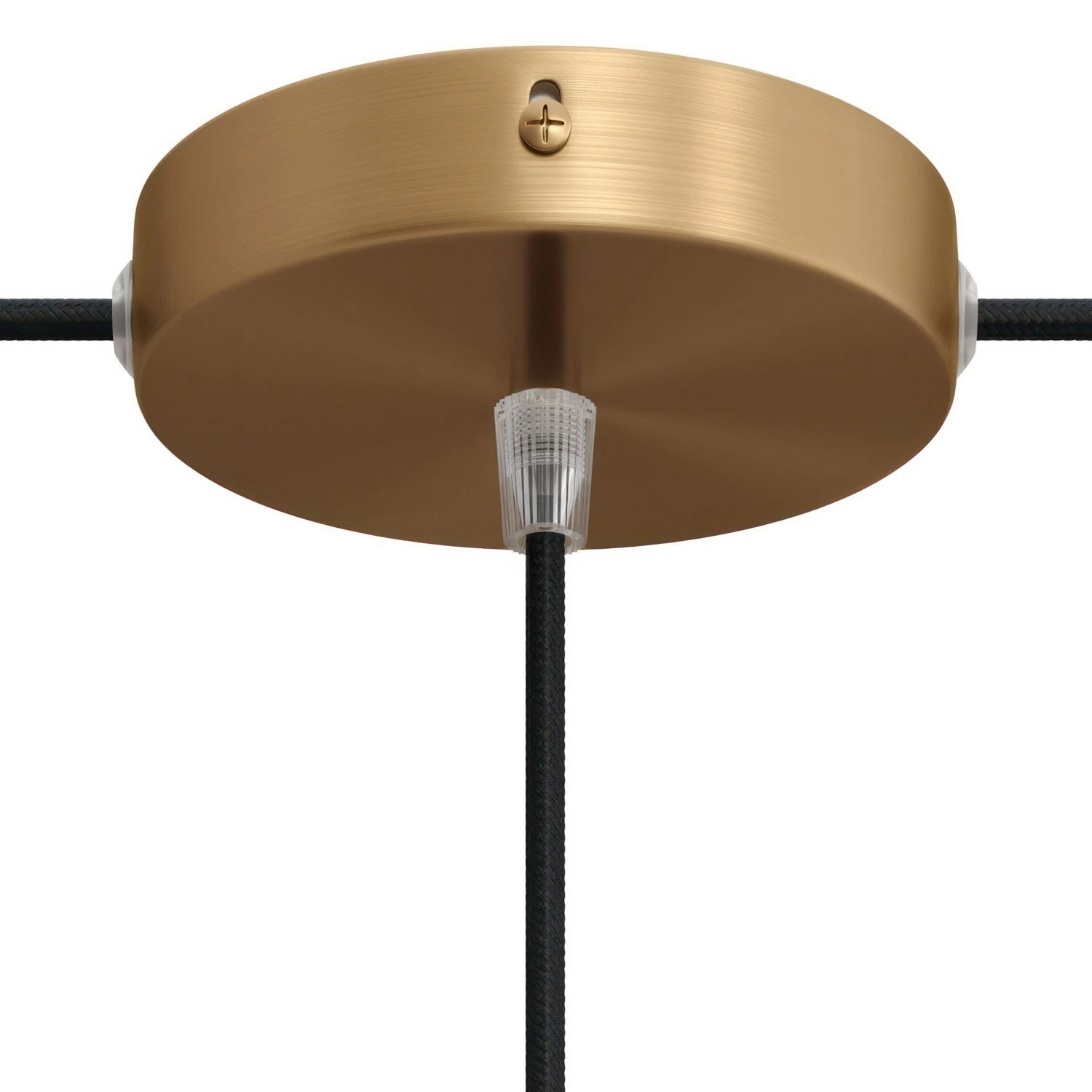 Classic 2 Side Hole Round Metal Ceiling Canopy Kit - Center hole & 2 side holes - Brushed bronze