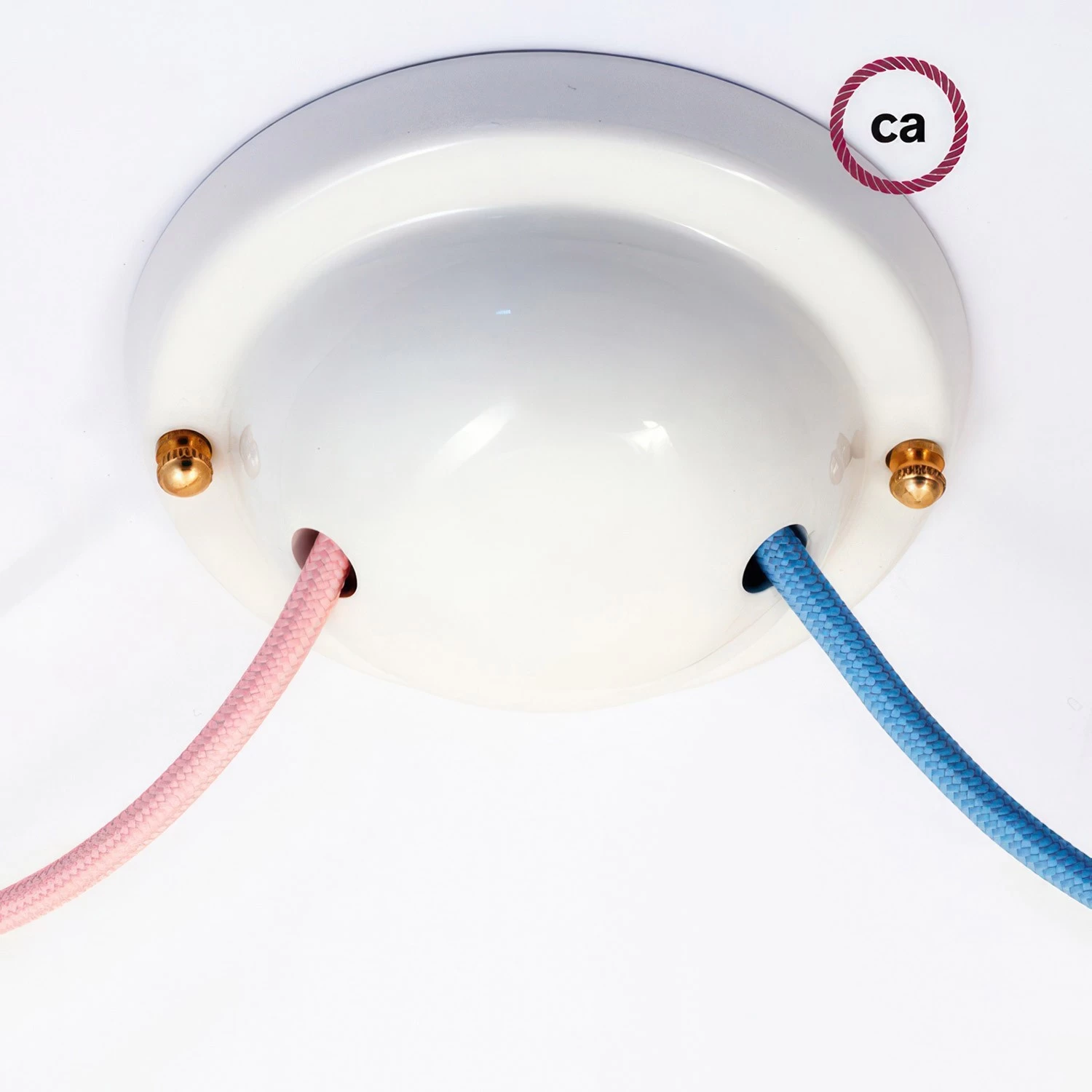 Ceramic 2-hole ceiling canopy kit - White