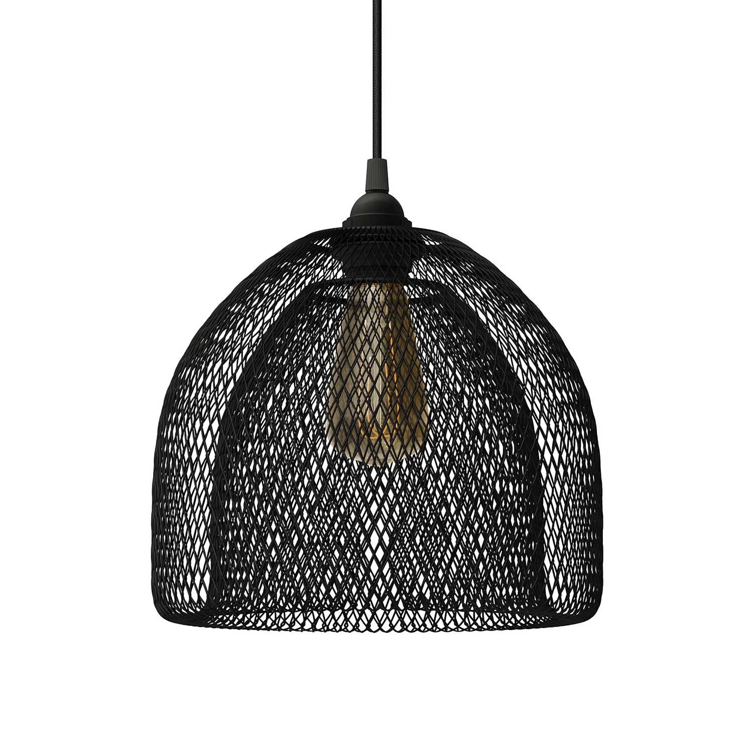 XL Ghostbell Wire Mesh Pendant Shade | Socket Cover | Oversized Design - Black