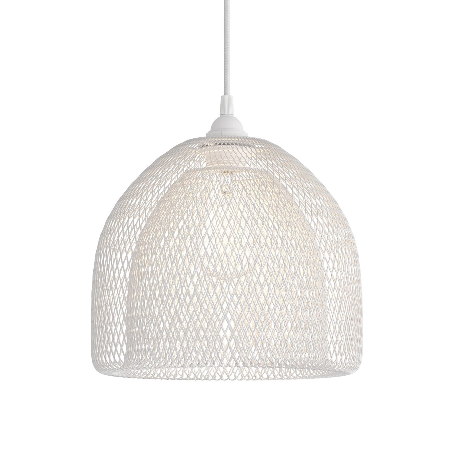 XL Ghostbell Wire Mesh Pendant Shade | Socket Cover | Oversized Design - White