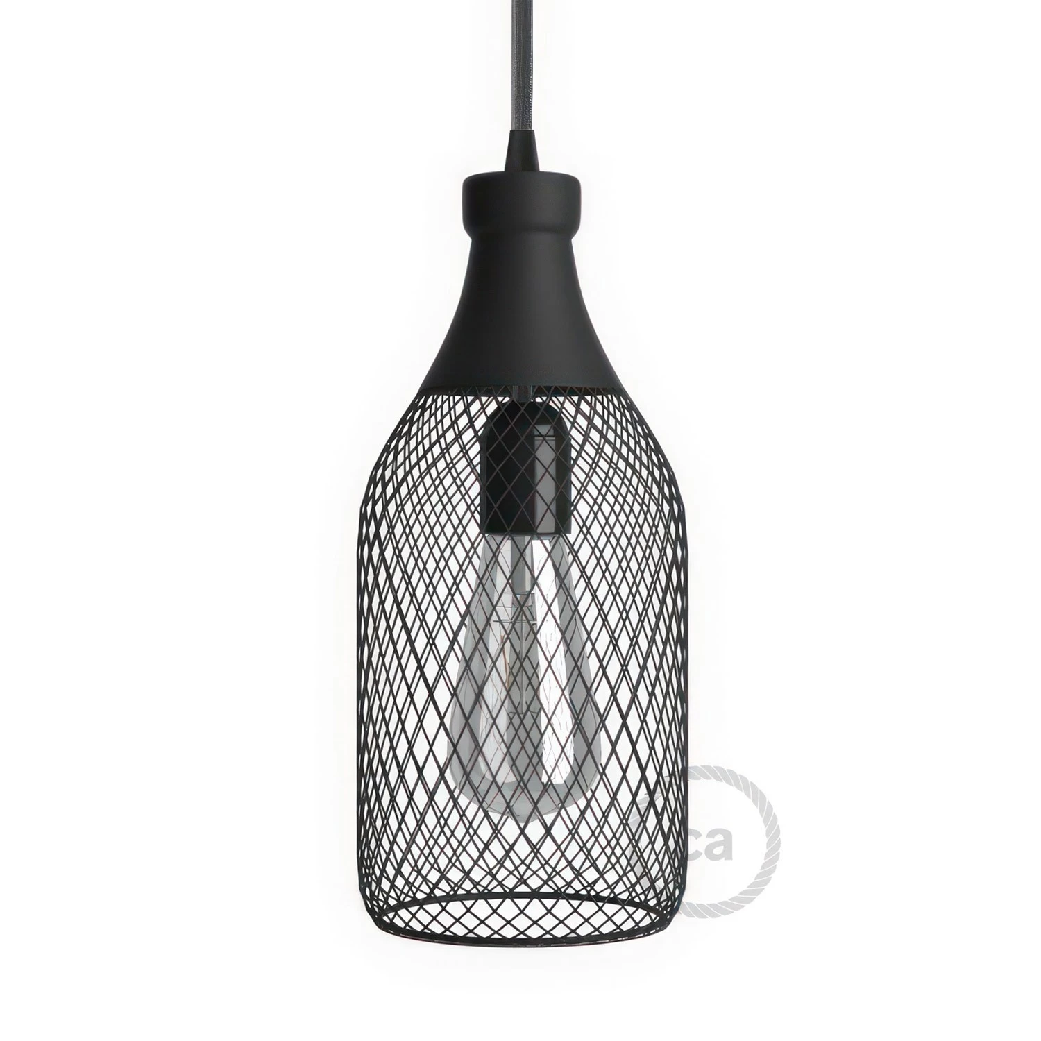 Jéroboam Bottle Mesh Cage Pendant Shade | Unique Design - Black