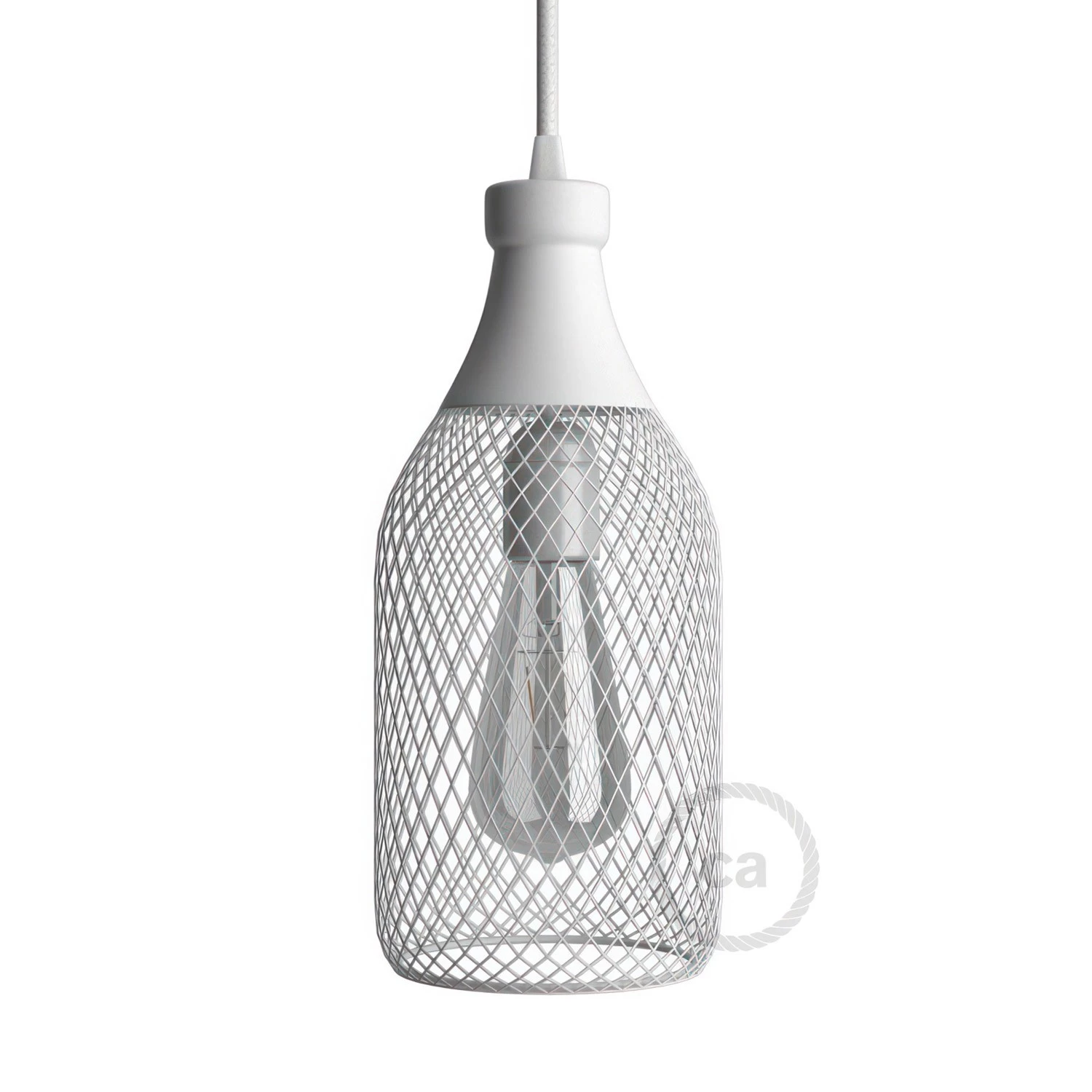 Jéroboam Bottle Mesh Cage Pendant Shade | Unique Design - White