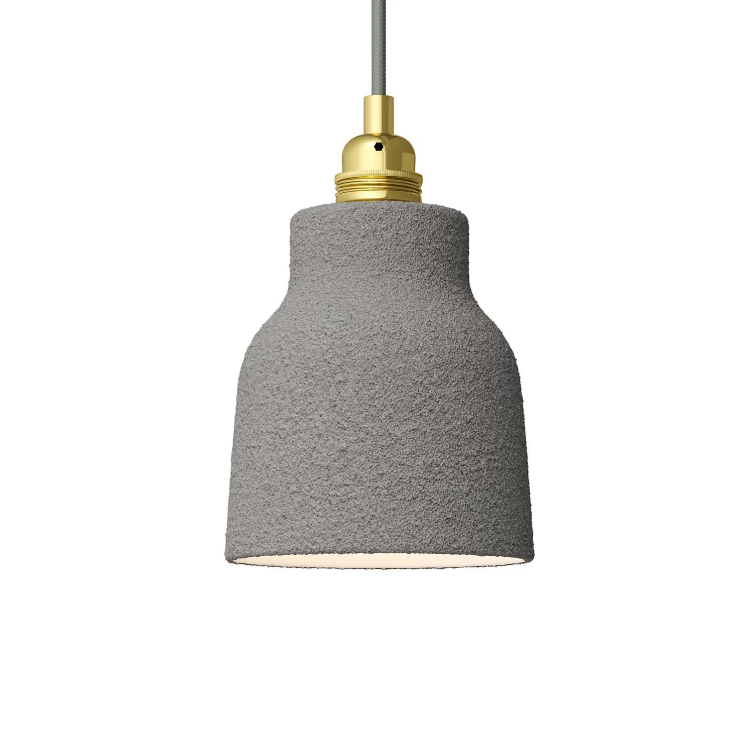 The Materia Collection | Short Pendant Lamp Shade | Artisan Design - Cement effect - White
