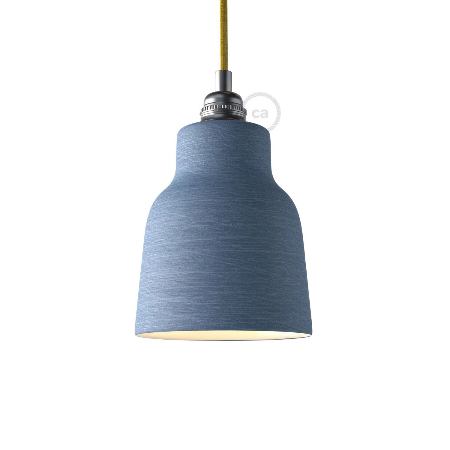 The Materia Collection | Short Pendant Lamp Shade | Artisan Design - Streaked Avion - White