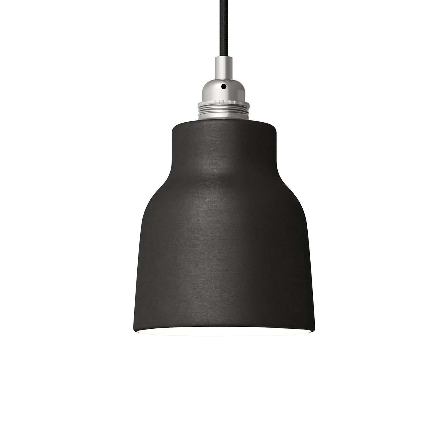 The Materia Collection | Short Pendant Lamp Shade | Artisan Design - Blackboard - White