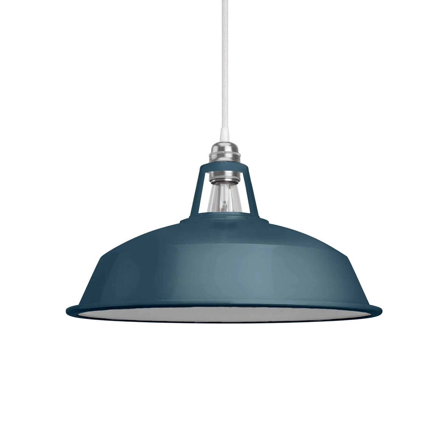 Harbour Metal Pendant Lamp Shade | Enamel Finish | 14.96 Inches - Petrol