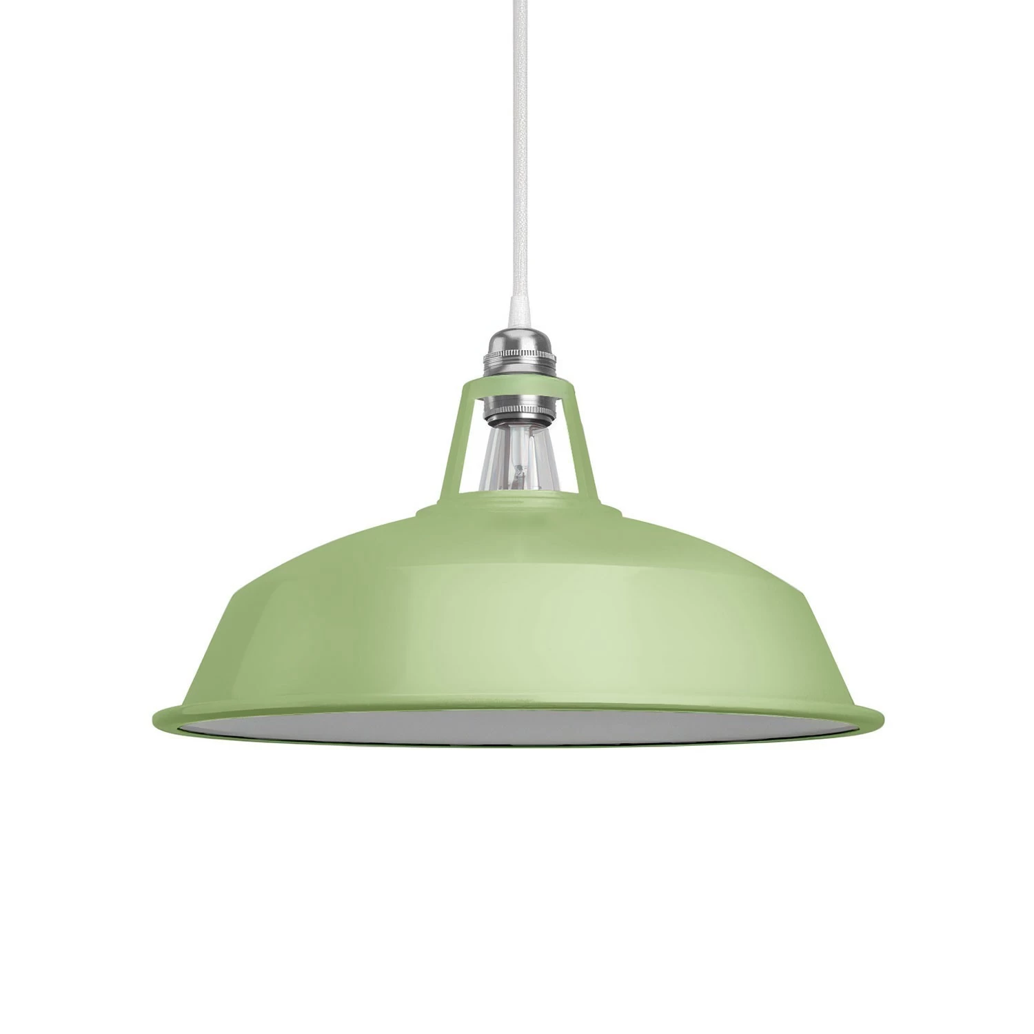 Harbour Metal Pendant Lamp Shade | Enamel Finish | 14.96 Inches - Soft Green