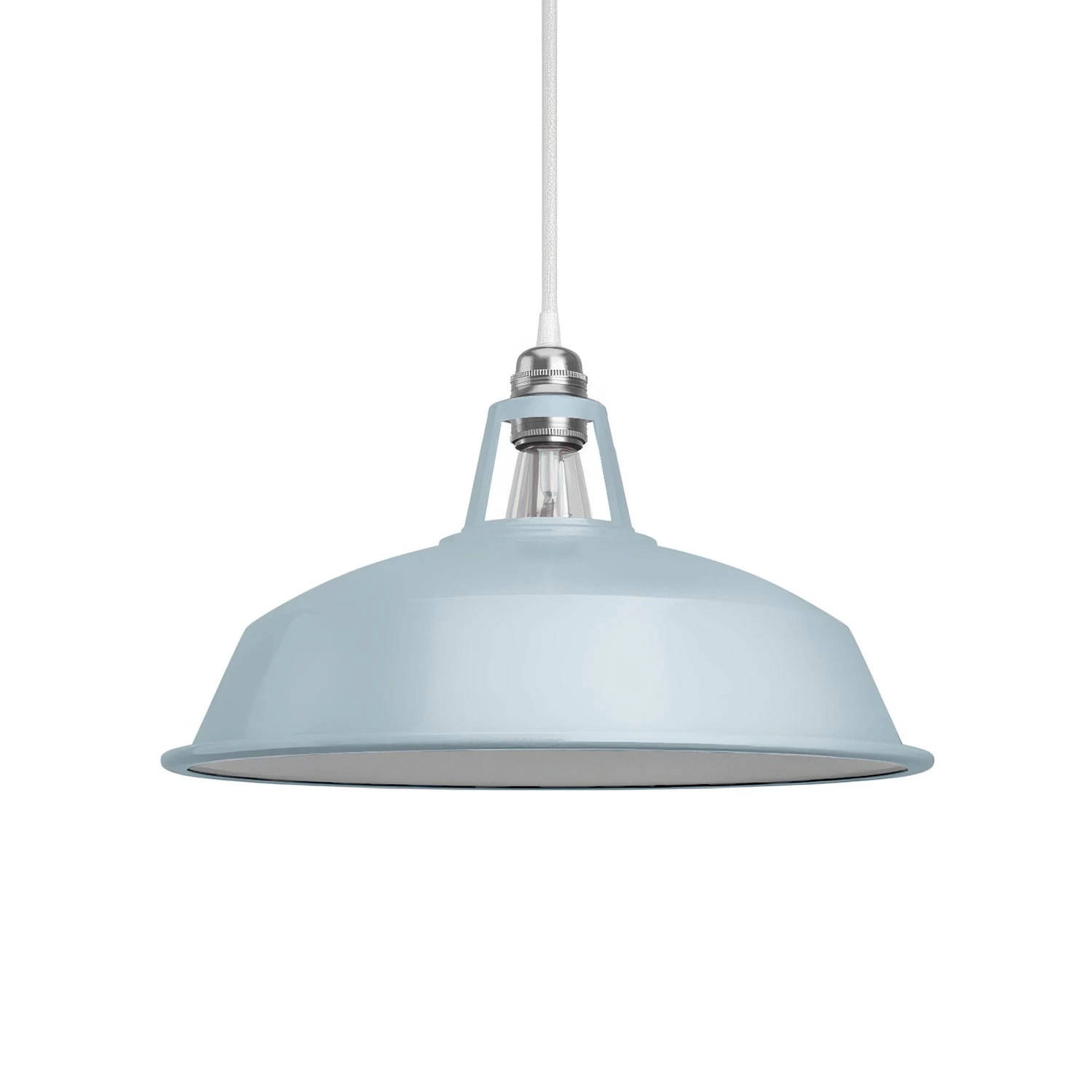 Harbour Metal Pendant Lamp Shade | Enamel Finish | 14.96 Inches - Soft blue