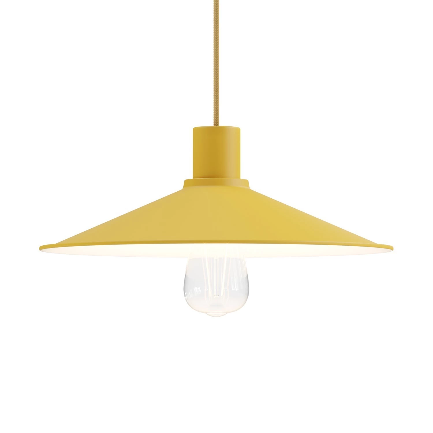 Swing Metal Lamp Shade with Polished Finish & E26 Socket - Yellow mustard