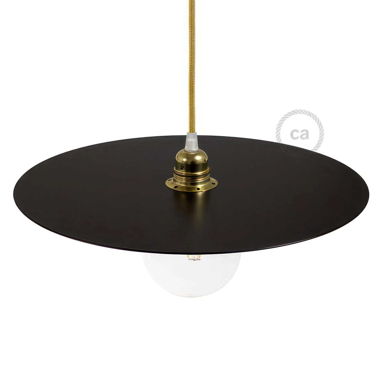 Ellepì Oversized Iron Pendant Shade | 15.75 Inches Diameter | Made in Italy - Black