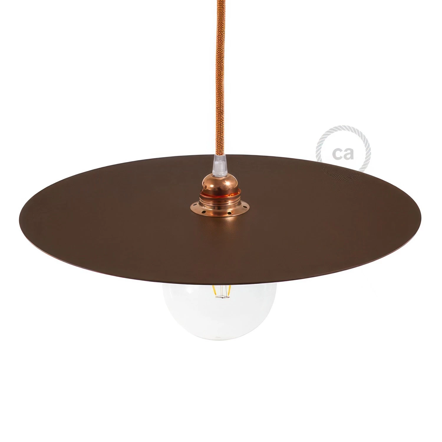 Ellepì Oversized Iron Pendant Shade | 15.75 Inches Diameter | Made in Italy - Corten effect