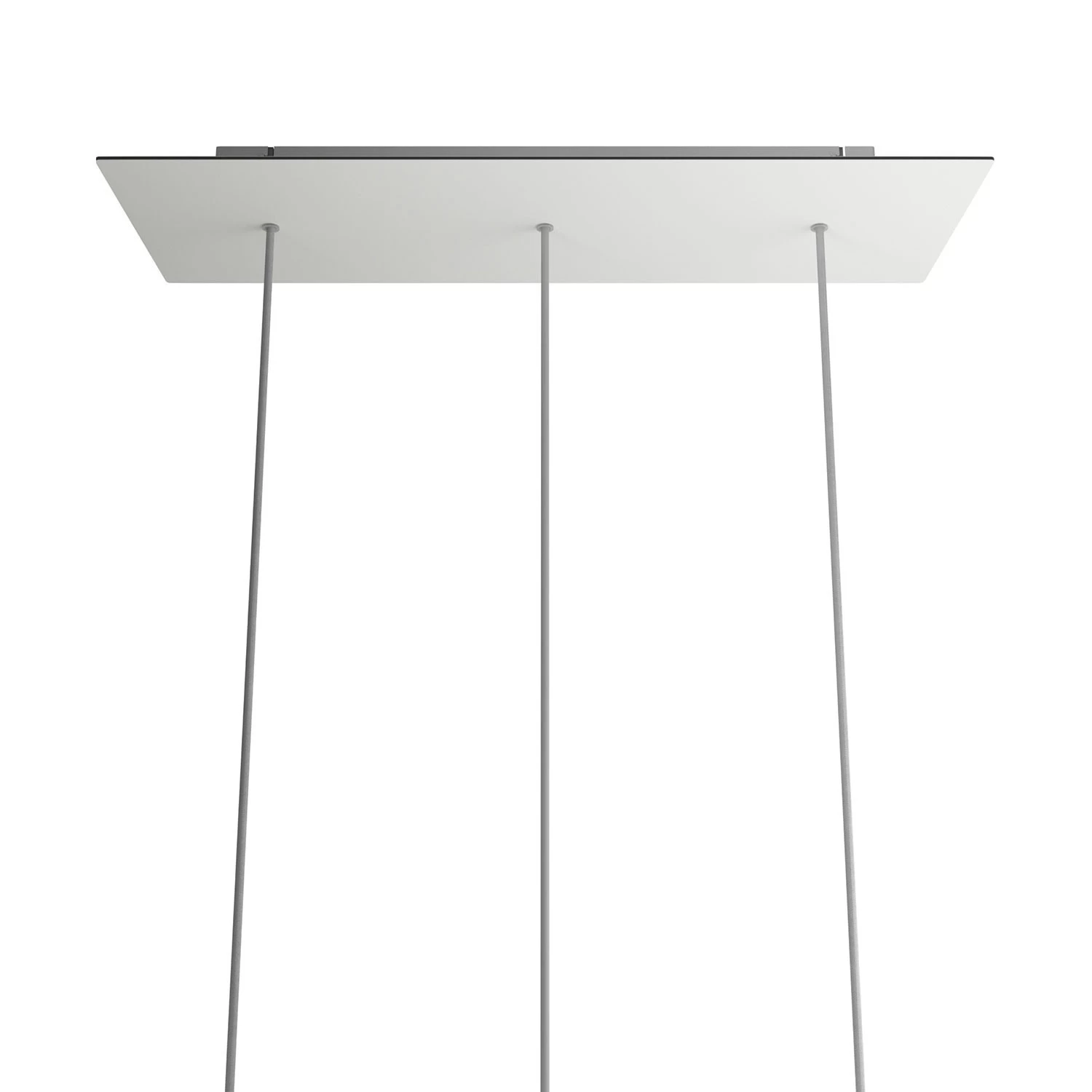 3 hole in line - EXTRA LARGE Rectangular Ceiling Canopy Kit - Rose One System, 675 x 225 mm Cover - Matt White Dibond