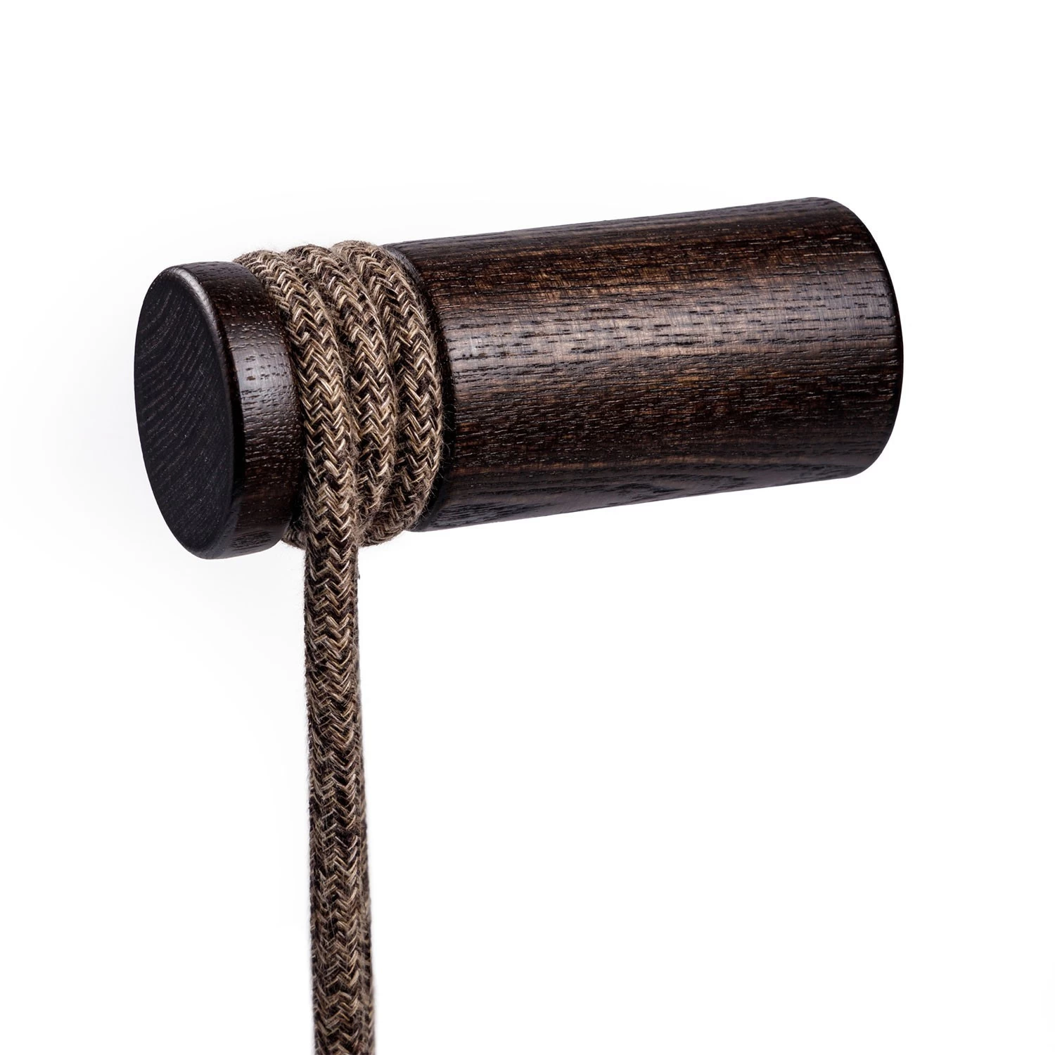 Rolé, wooden cable clip, fabric cable wall fixture - Wenge effect