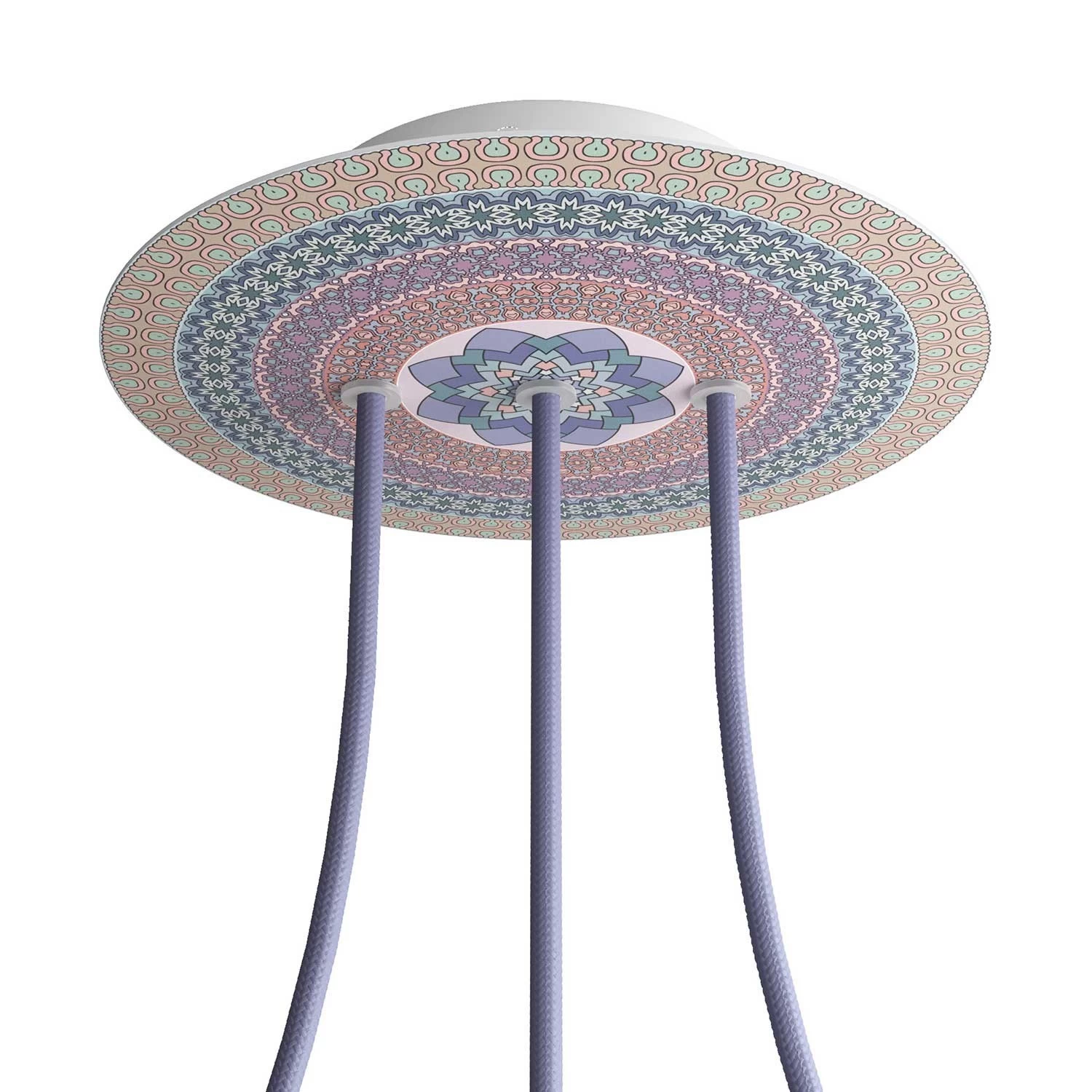 3 In-line Holes - LARGE Round Ceiling Canopy Kit - Rose One System - PROMO - Mandala Varanasi