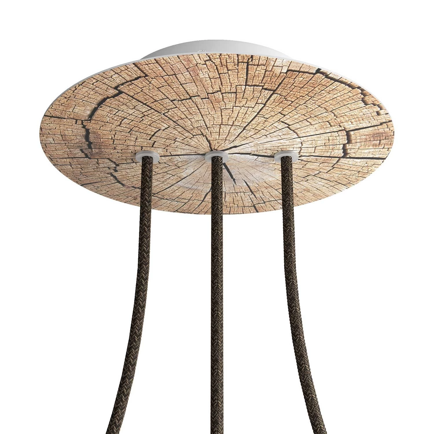 3 In-line Holes - LARGE Round Ceiling Canopy Kit - Rose One System - PROMO - Tree Trunk