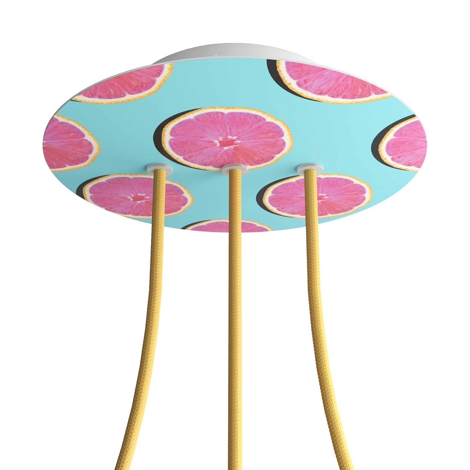 3 In-line Holes - LARGE Round Ceiling Canopy Kit - Rose One System - PROMO - Orange