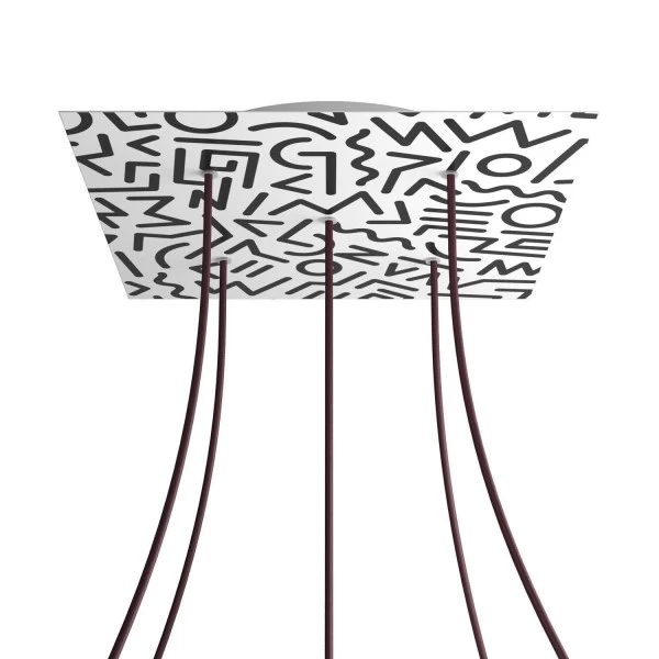 5 Holes - EXTRA LARGE Square Ceiling Canopy Kit - Rose One System - PROMO