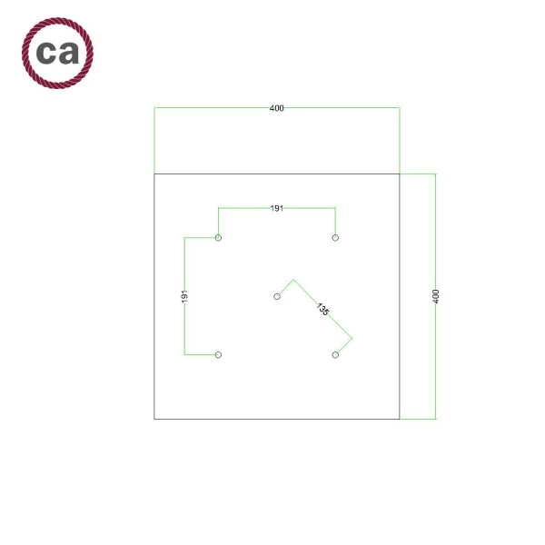 5 Holes - EXTRA LARGE Square Ceiling Canopy Kit - Rose One System - PROMO
