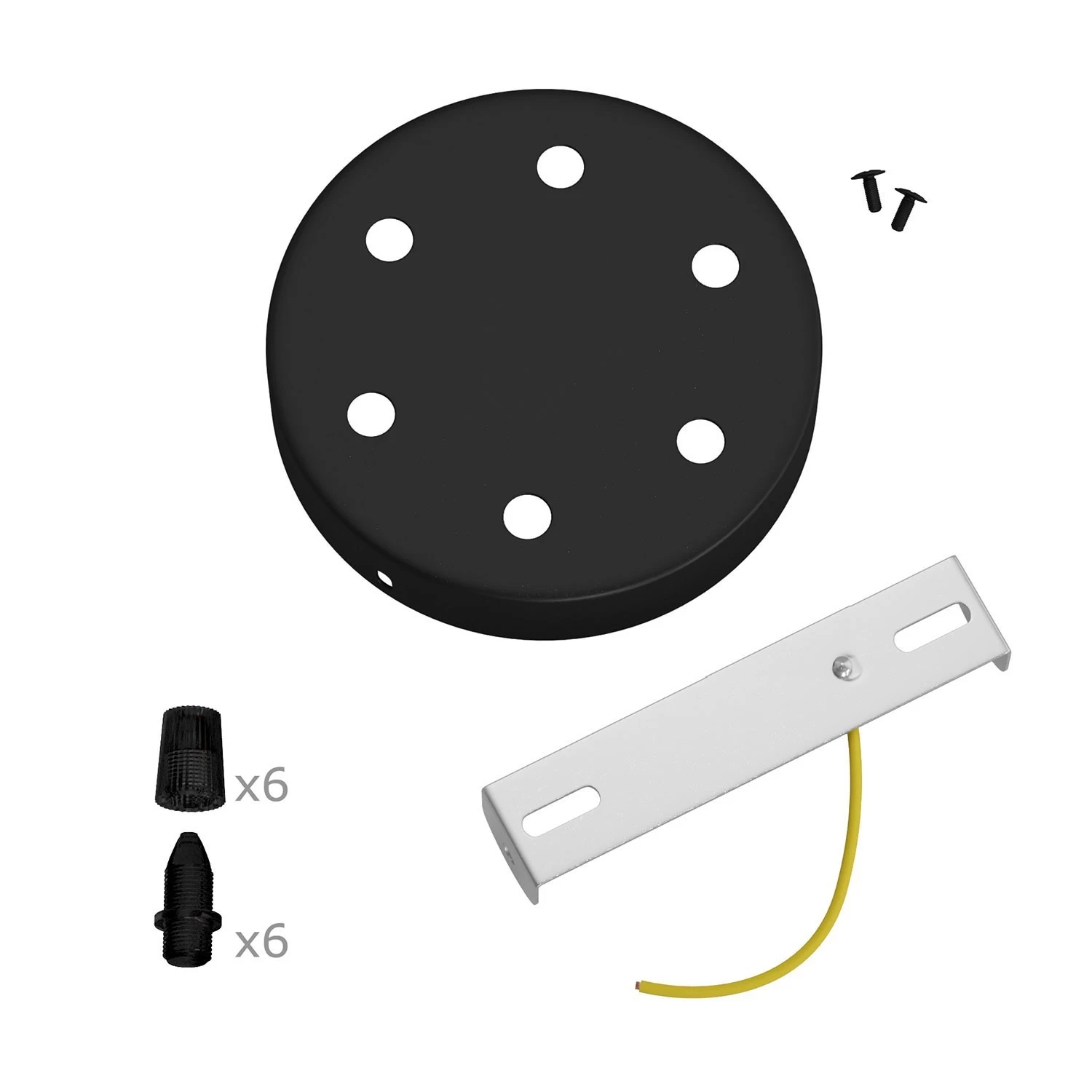 Classic 6-hole Round Metal Ceiling Canopy Kit