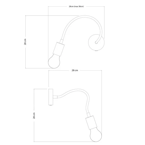 Fermaluce Flex 30 Pastel Lamp with mini rose with switch and mini spotlight GU1d0
