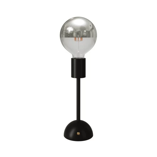 Portable and rechargeable Cabless02 Lamp with Silver Half Sphere light bulb