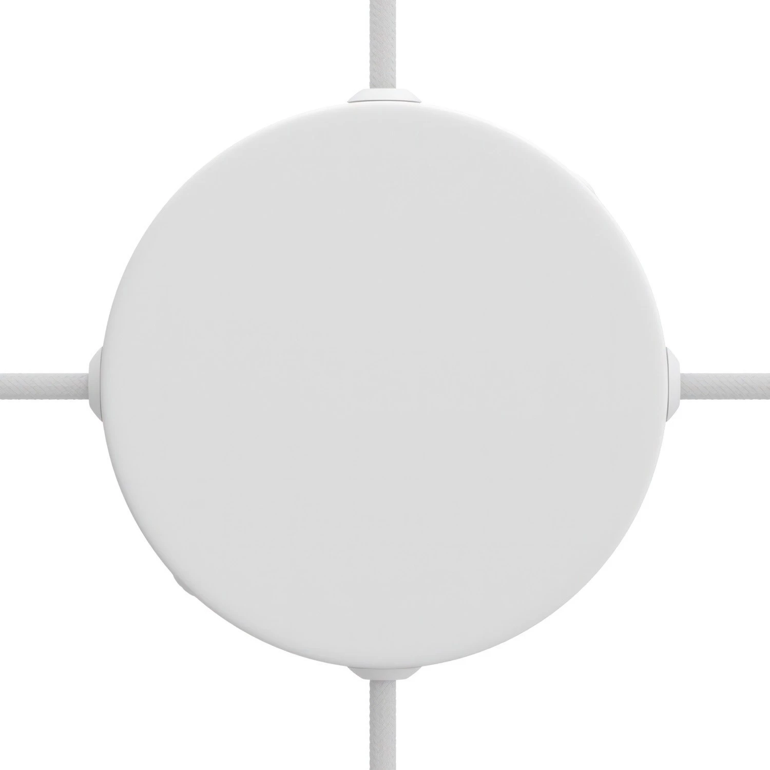 Classic Round Metal Ceiling Canopy Kit - Blank with 4 side holes - Matt White