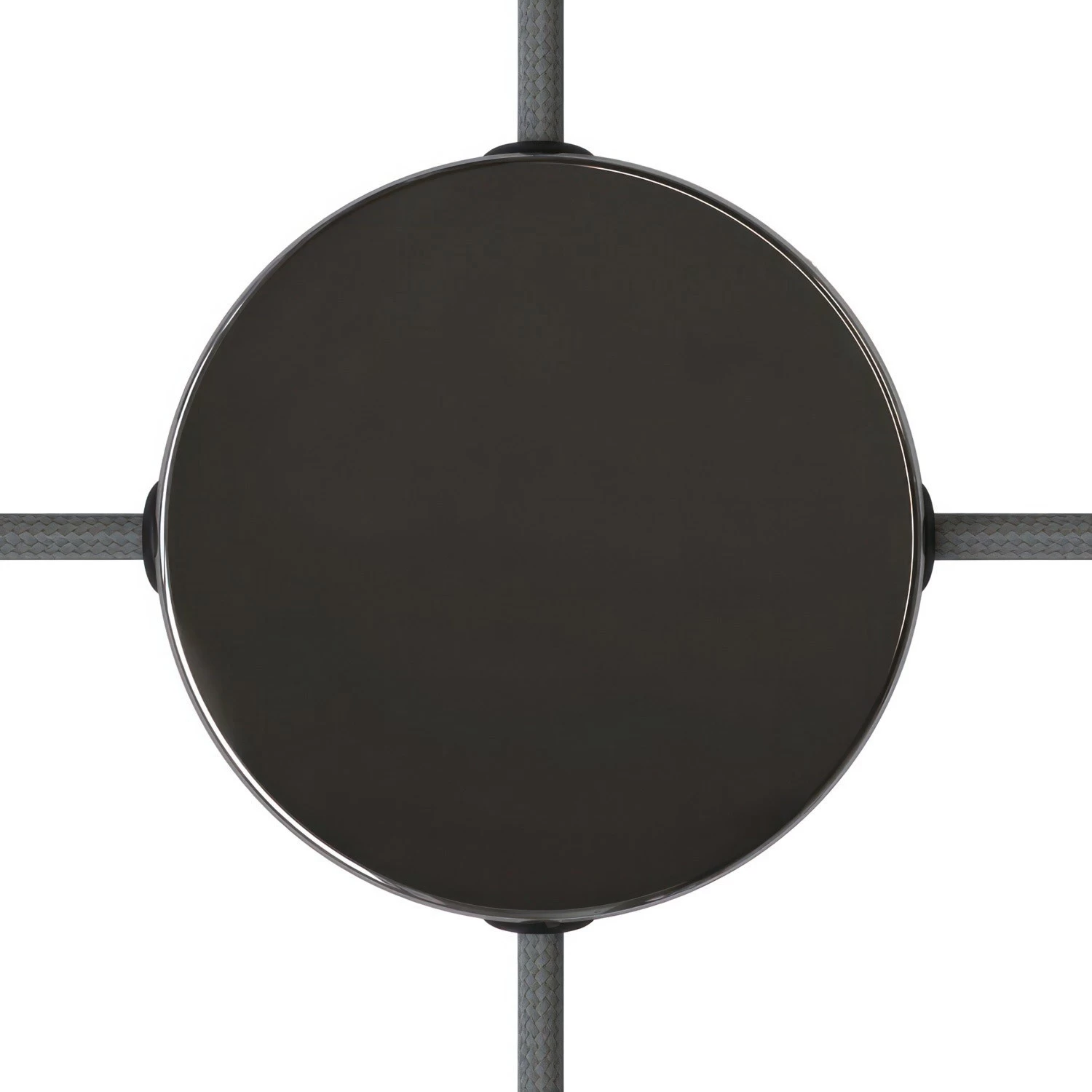 Classic Round Metal Ceiling Canopy Kit - Blank with 4 side holes - Black pearl