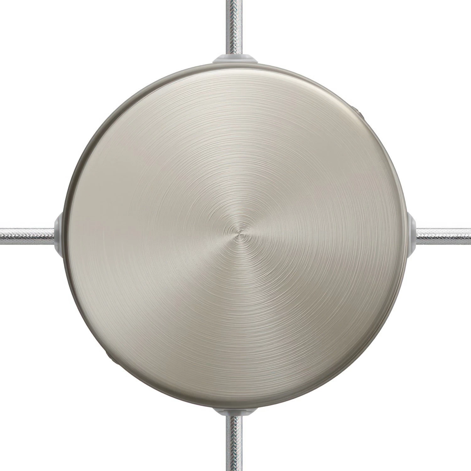 Classic Round Metal Ceiling Canopy Kit - Blank with 4 side holes - Brushed titanium