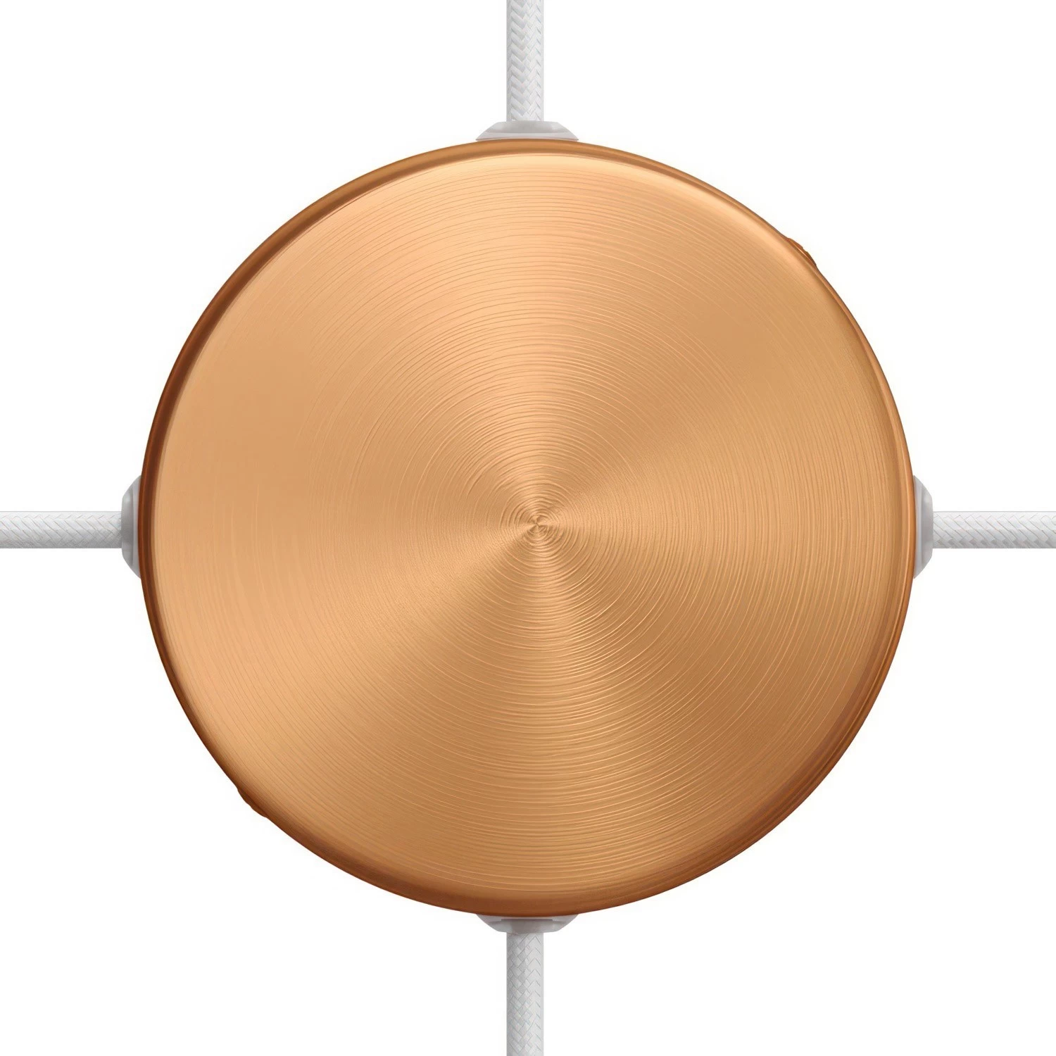 Classic Round Metal Ceiling Canopy Kit - Blank with 4 side holes - Brushed copper