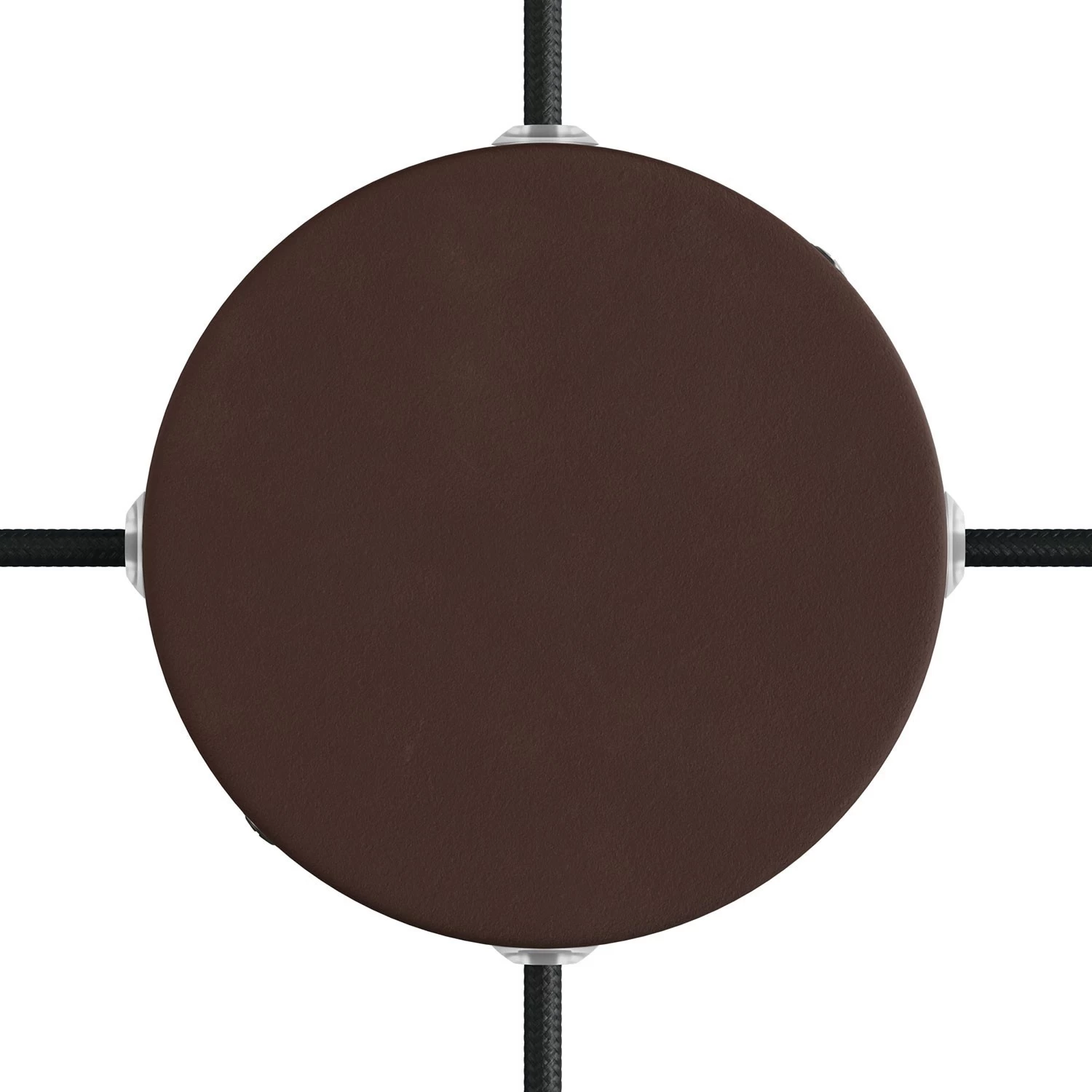 Classic Round Metal Ceiling Canopy Kit - Blank with 4 side holes - Painted dark rust