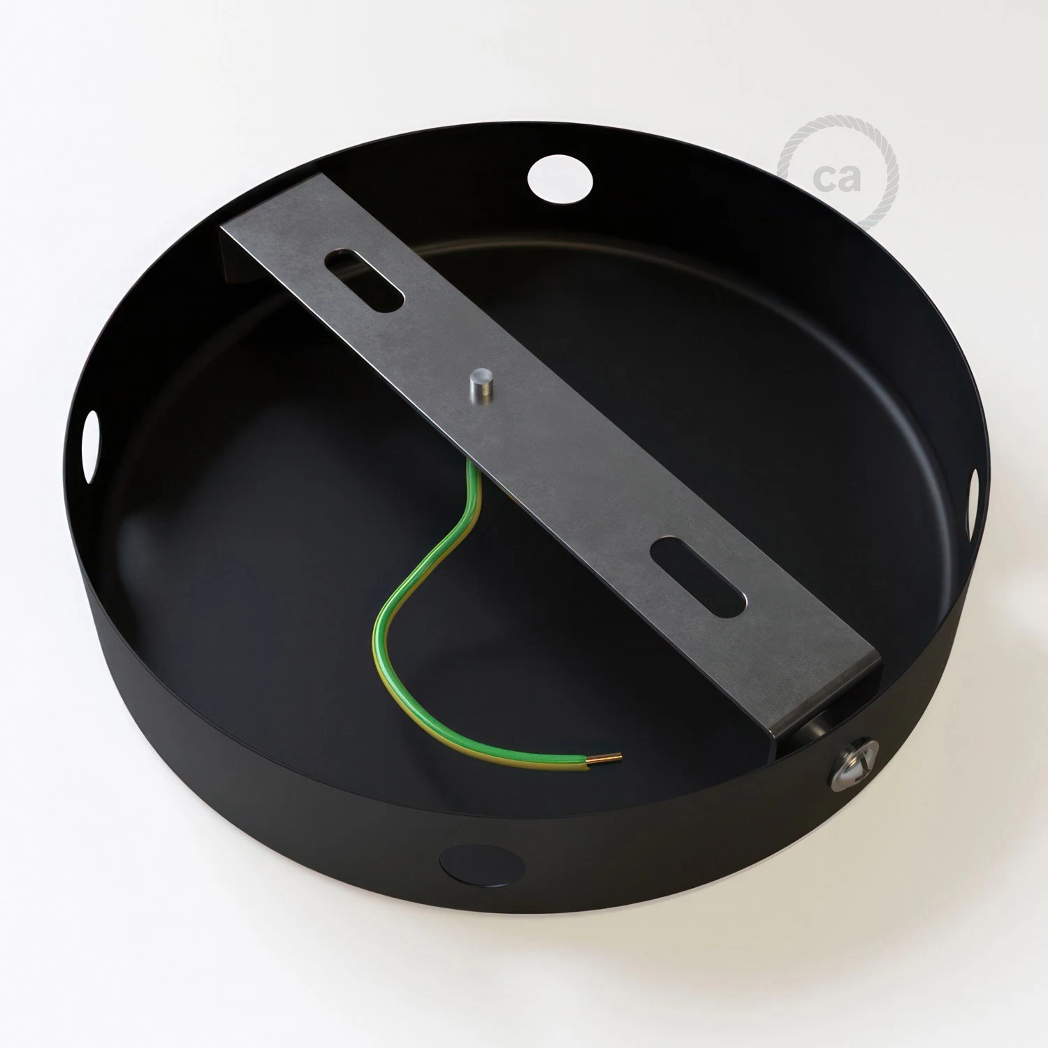 Classic Round Metal Ceiling Canopy Kit - Blank with 4 side holes