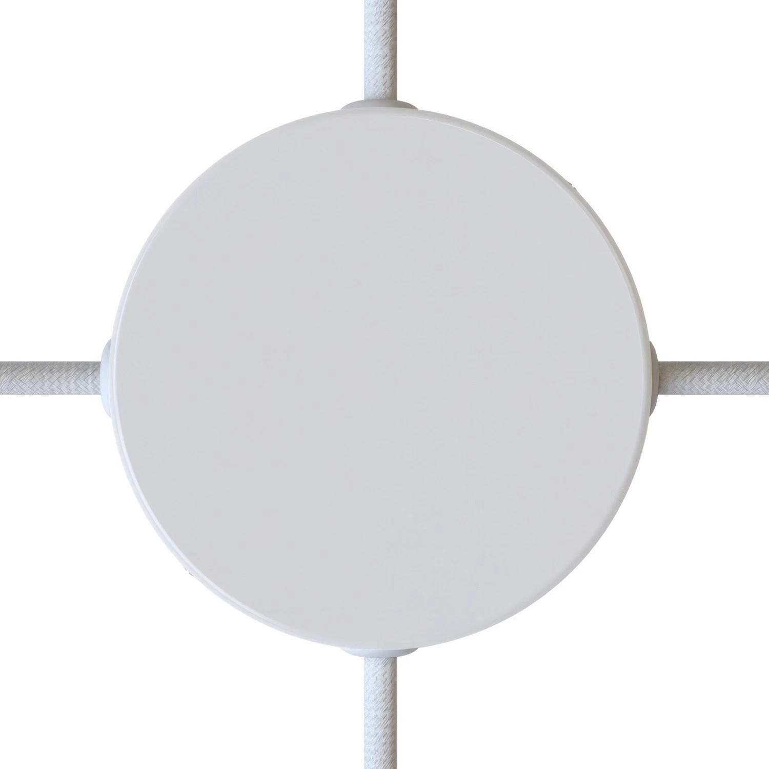 Classic Round Metal Ceiling Canopy Kit - Blank with 4 side holes - Glossy white