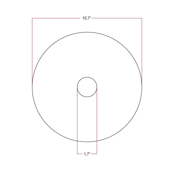 Oversize Ellepì flat lampshade in Dibond for outdoor pendant lighting, diameter 15,7" - Made in Italy