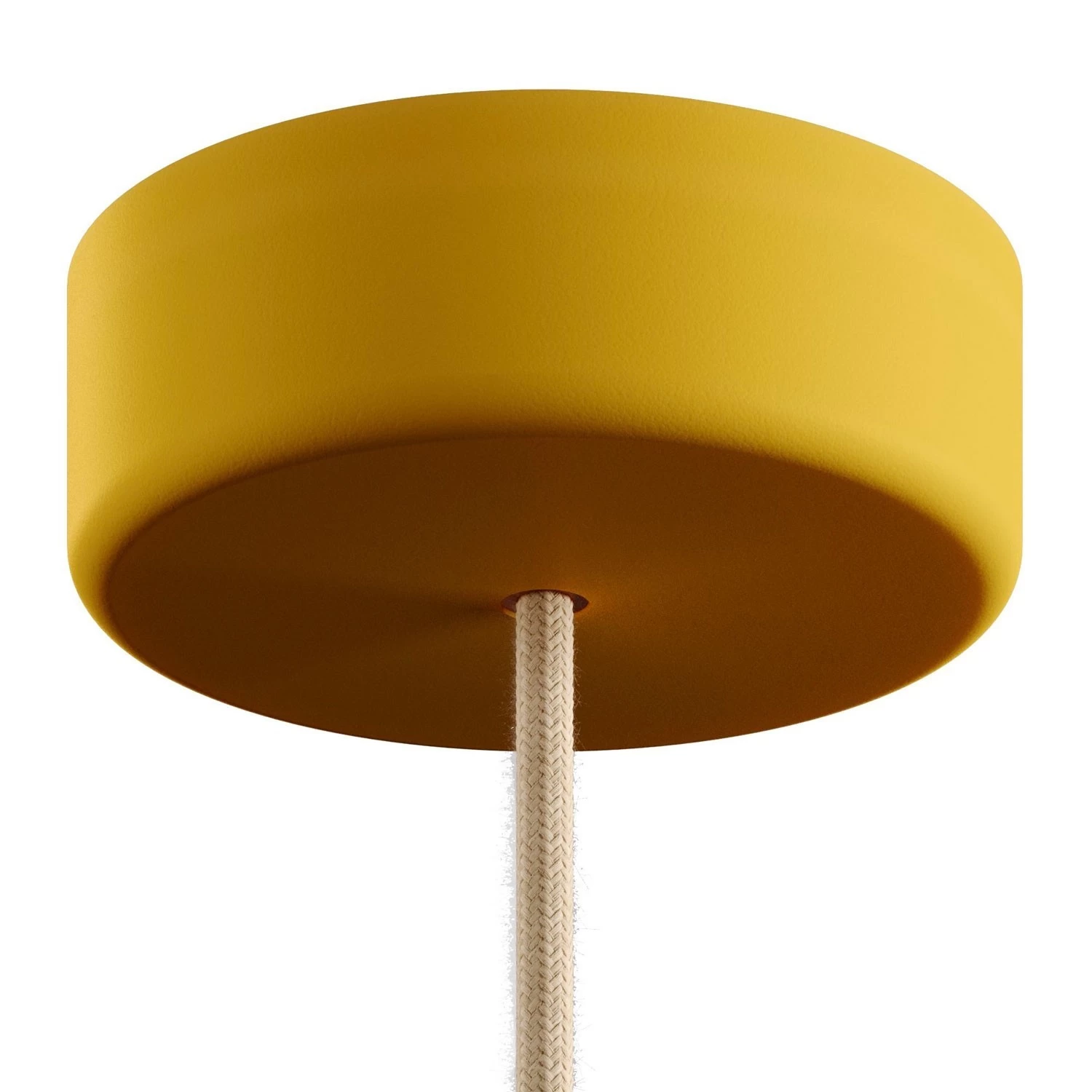 EIVA Cylindrical ceiling canopy kit suitable for wet locations - in soft touch silicone - Yellow mustard