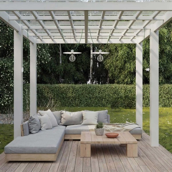 EIVA outdoor string light for wet locations with 2 lampshades and canopy