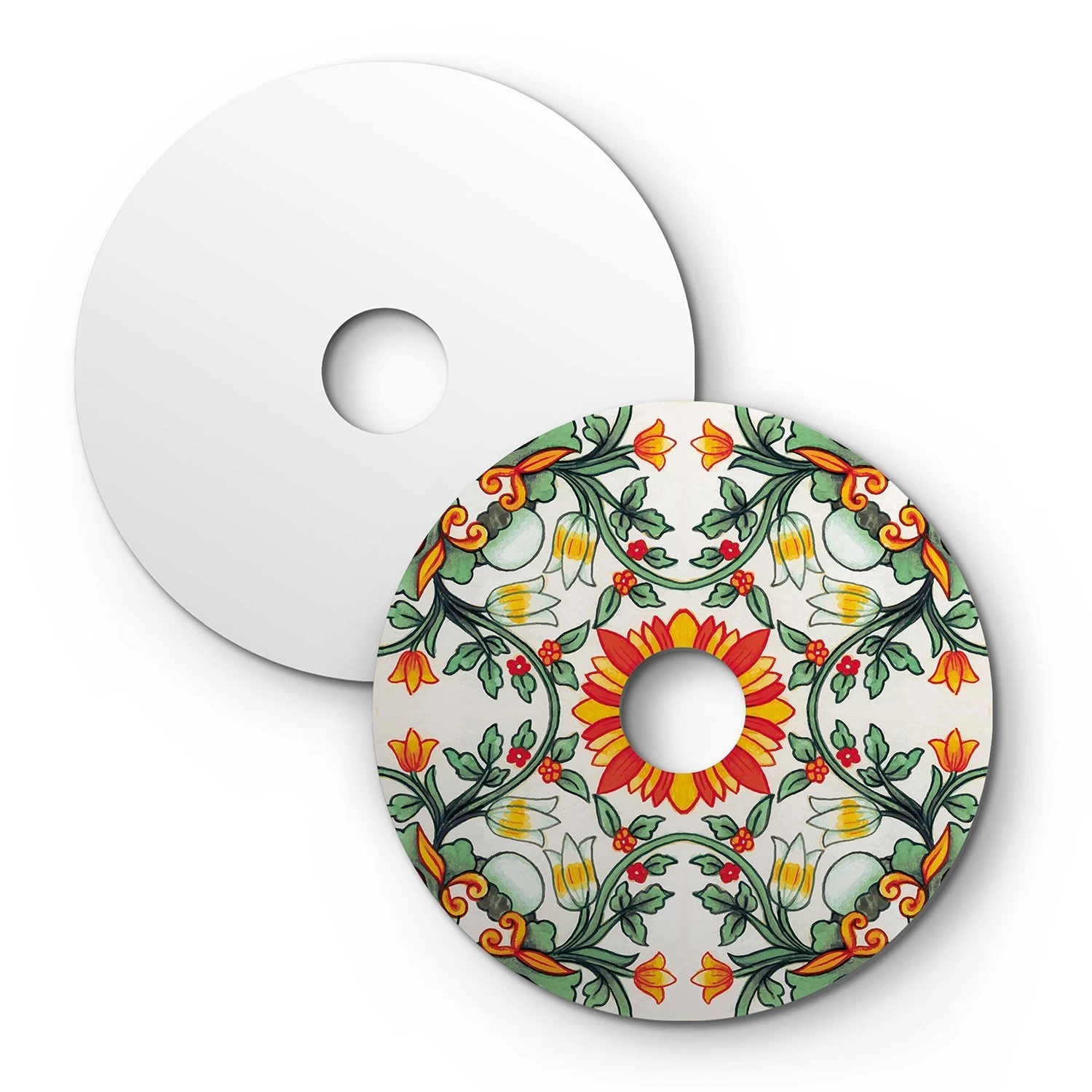 Mini Ellepì 'Maioliche' flat lampshade ideal for suspension and wall lamps or for string lights, 9,4" diameter - Made in Italy