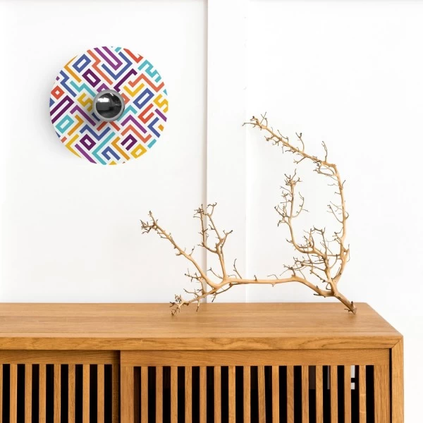 Ellepì mini flat lampshade with geometric designs 'Kaleidoscope', 9,4" diameter - Made in Italy