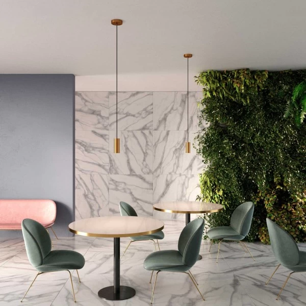 Pendant lamp with textile cable, Tub-E12 lampshade and metal details